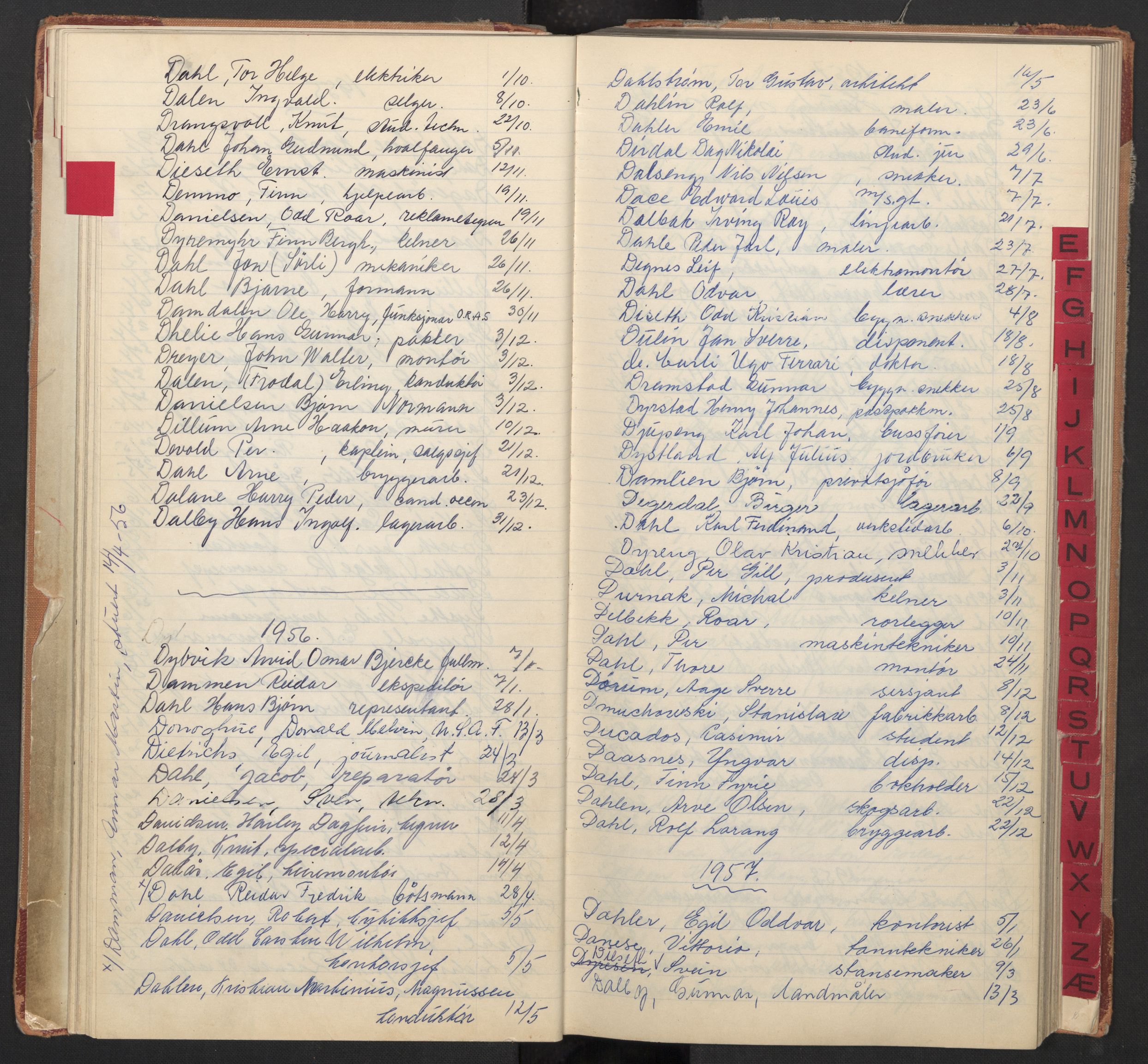 Oslo byfogd avd. I, AV/SAO-A-10220/L/La/L0009: Vigselsregister, 1955-1958, s. 27