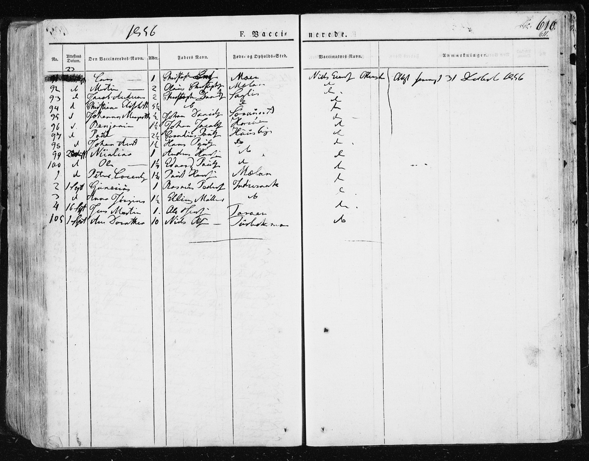 Ministerialprotokoller, klokkerbøker og fødselsregistre - Sør-Trøndelag, SAT/A-1456/659/L0735: Ministerialbok nr. 659A05, 1826-1841, s. 610