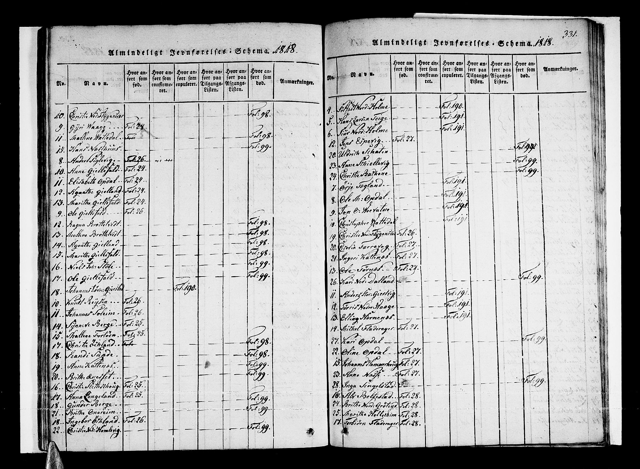 Tysnes sokneprestembete, AV/SAB-A-78601/H/Haa: Ministerialbok nr. A 7, 1816-1826, s. 331