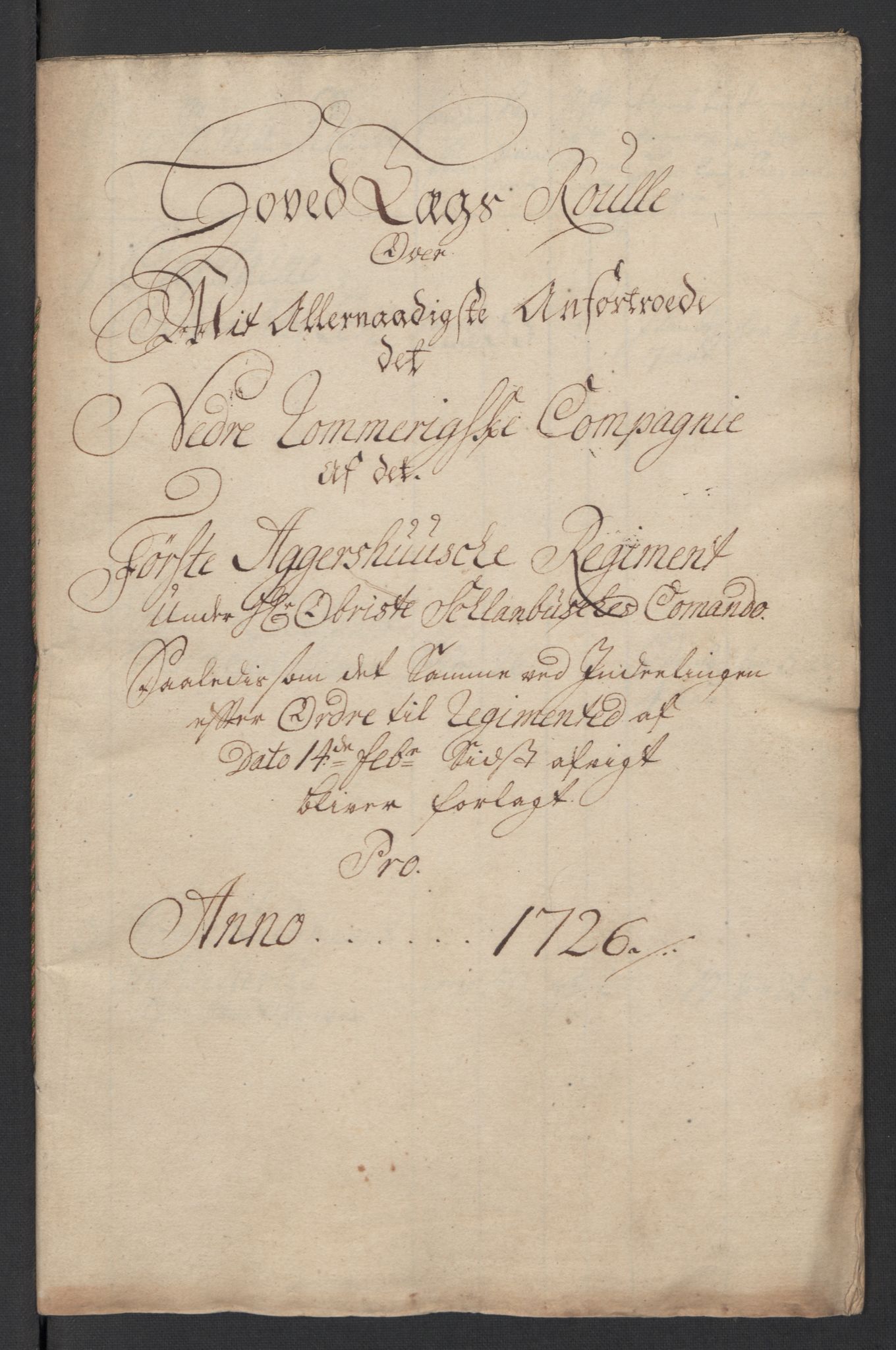 Rentekammeret inntil 1814, Realistisk ordnet avdeling, RA/EA-4070/Ki/L0015: [S14]: Hovedlegdsruller, 1726, s. 365