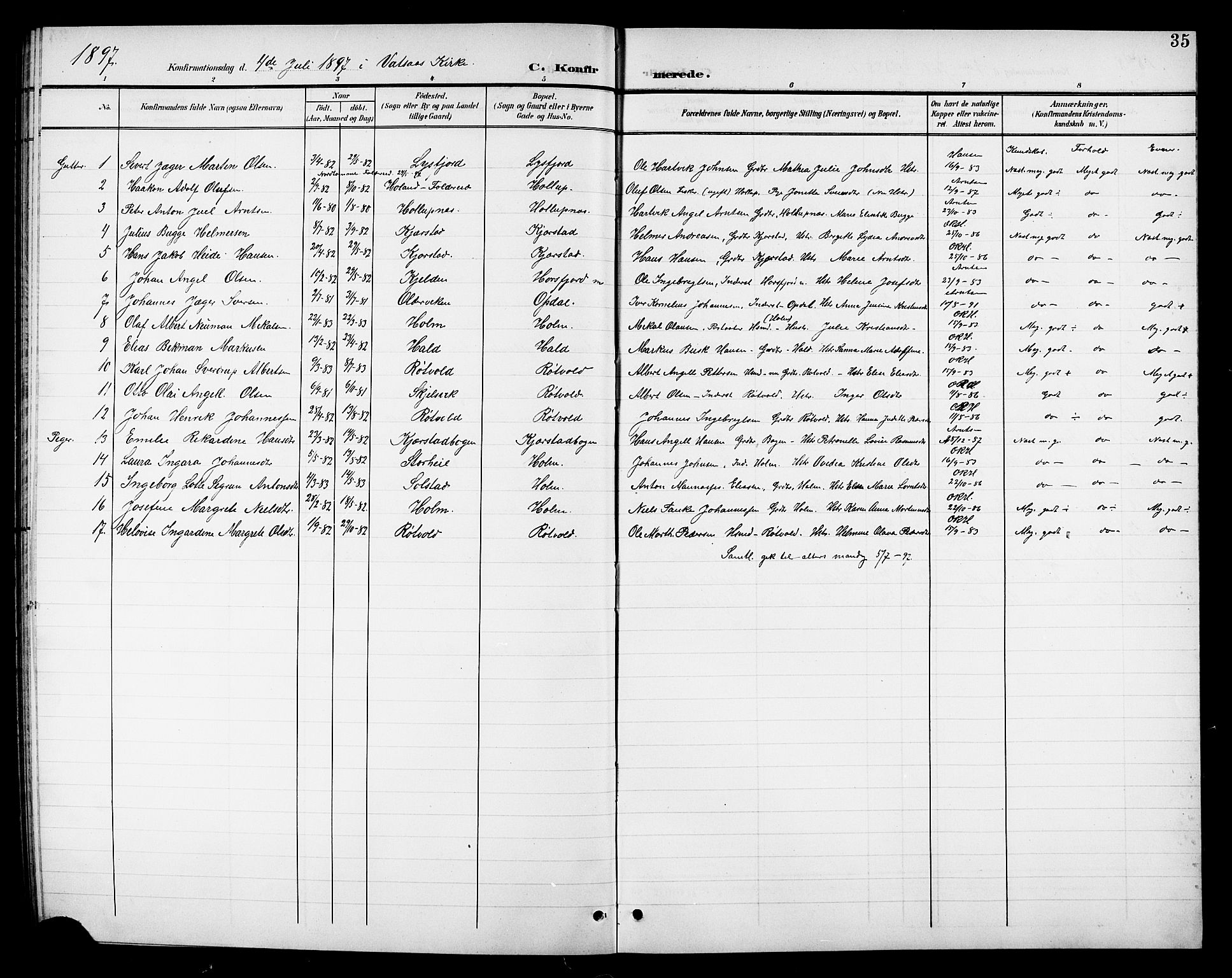 Ministerialprotokoller, klokkerbøker og fødselsregistre - Nordland, AV/SAT-A-1459/811/L0170: Klokkerbok nr. 811C02, 1896-1908, s. 35