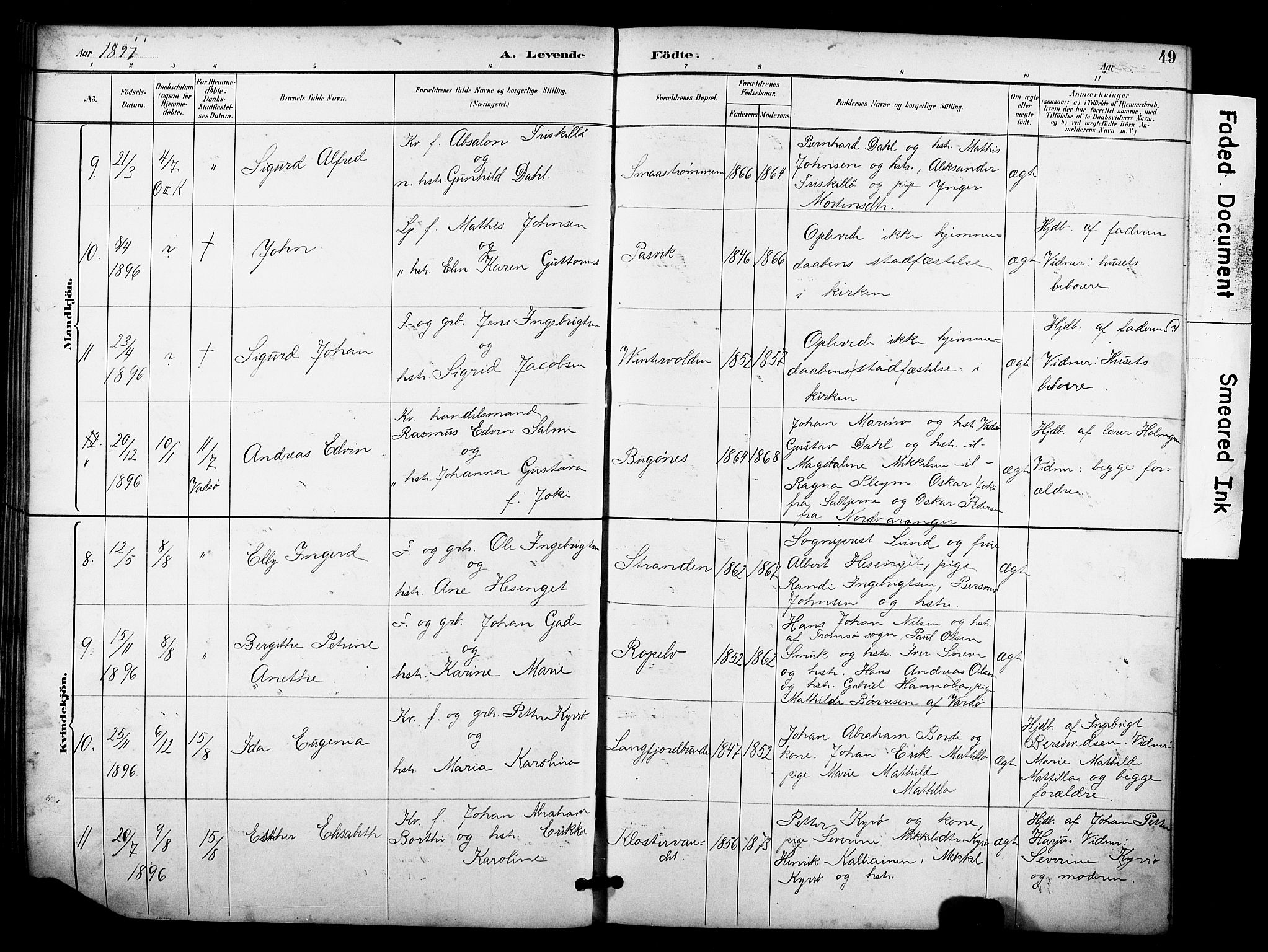 Sør-Varanger sokneprestkontor, AV/SATØ-S-1331/H/Hb/L0004klokker: Klokkerbok nr. 4, 1891-1912, s. 49