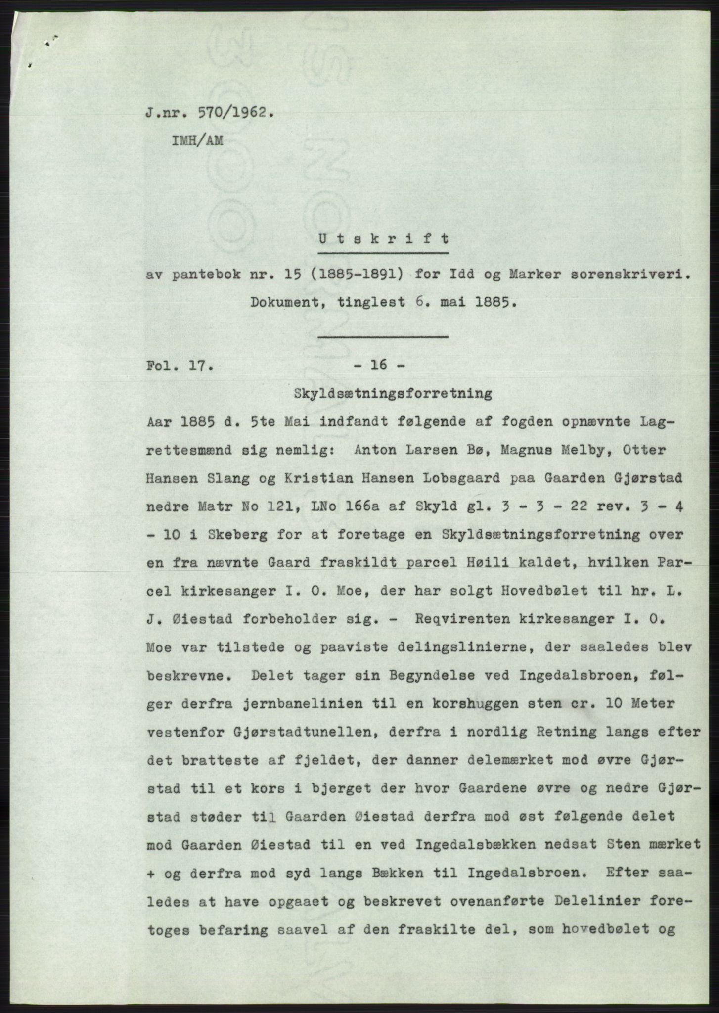 Statsarkivet i Oslo, SAO/A-10621/Z/Zd/L0015: Avskrifter, j.nr 2-699/1962, 1962, s. 236