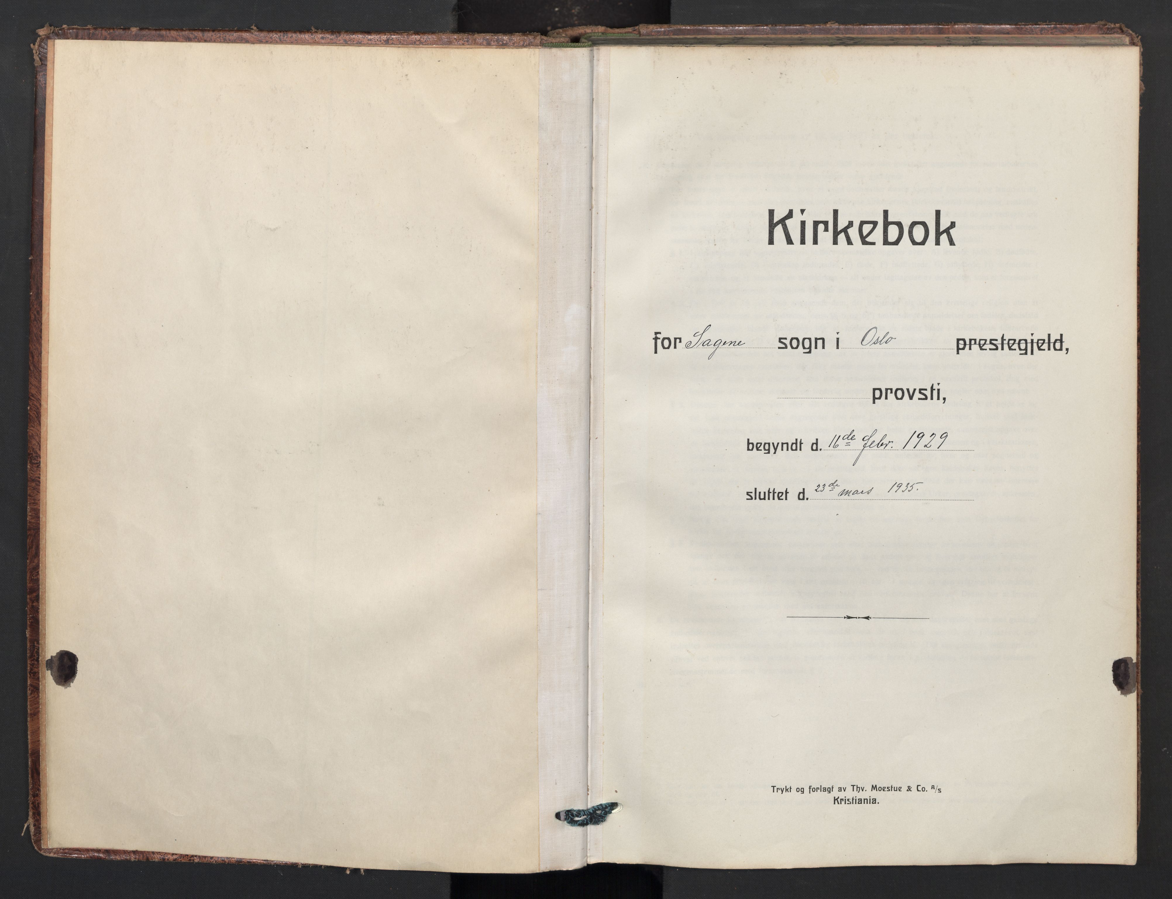 Sagene prestekontor Kirkebøker, SAO/A-10796/F/L0016: Ministerialbok nr. 16, 1929-1935