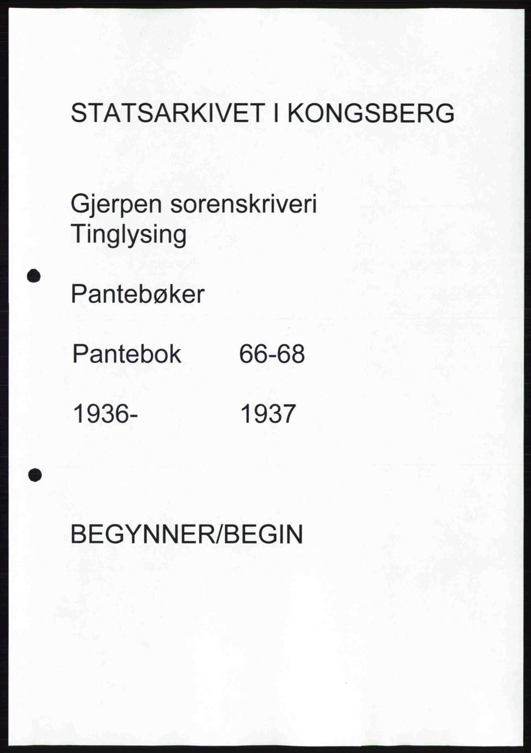 Gjerpen sorenskriveri, AV/SAKO-A-216/G/Ga/Gae/L0067: Pantebok nr. A-66 - A-68, 1936-1937