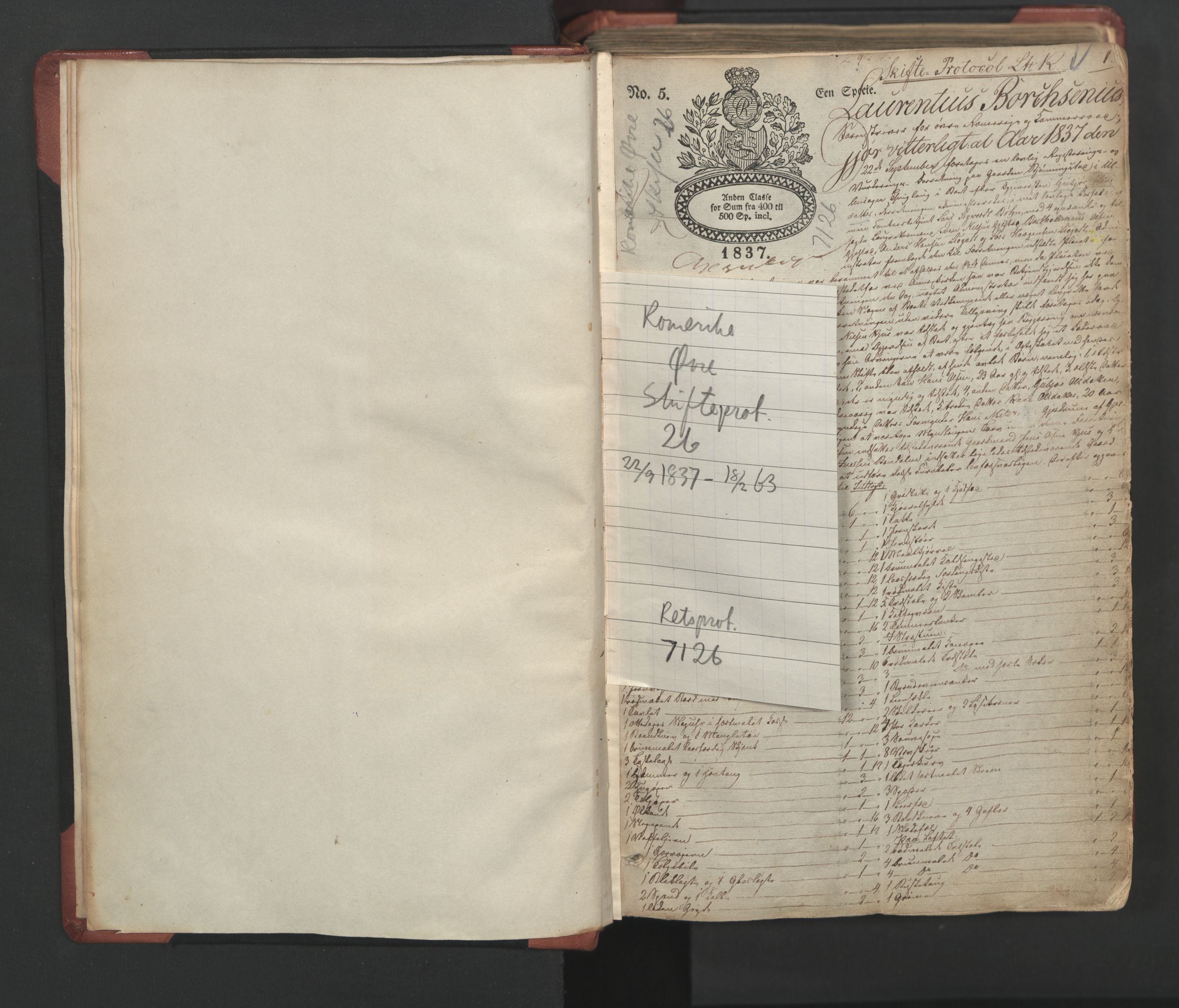 Øvre Romerike sorenskriveri, AV/SAO-A-10649/H/Hb/L0026: Skifteprotokoll nr. 26, 1837-1863