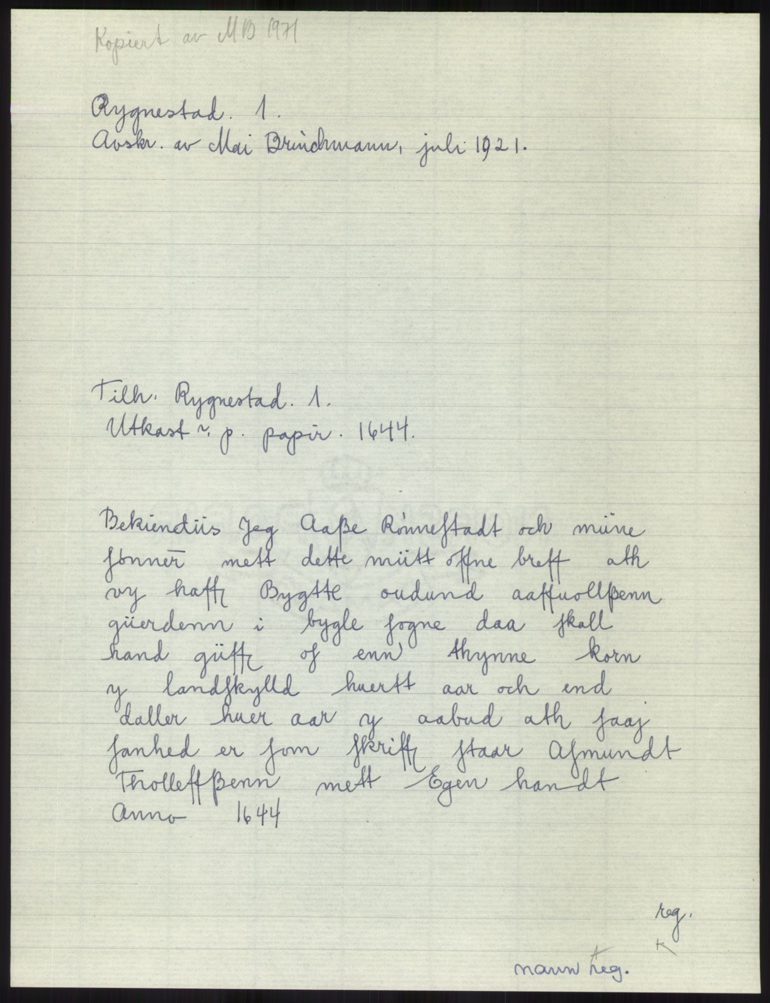 Samlinger til kildeutgivelse, Diplomavskriftsamlingen, AV/RA-EA-4053/H/Ha, s. 1265