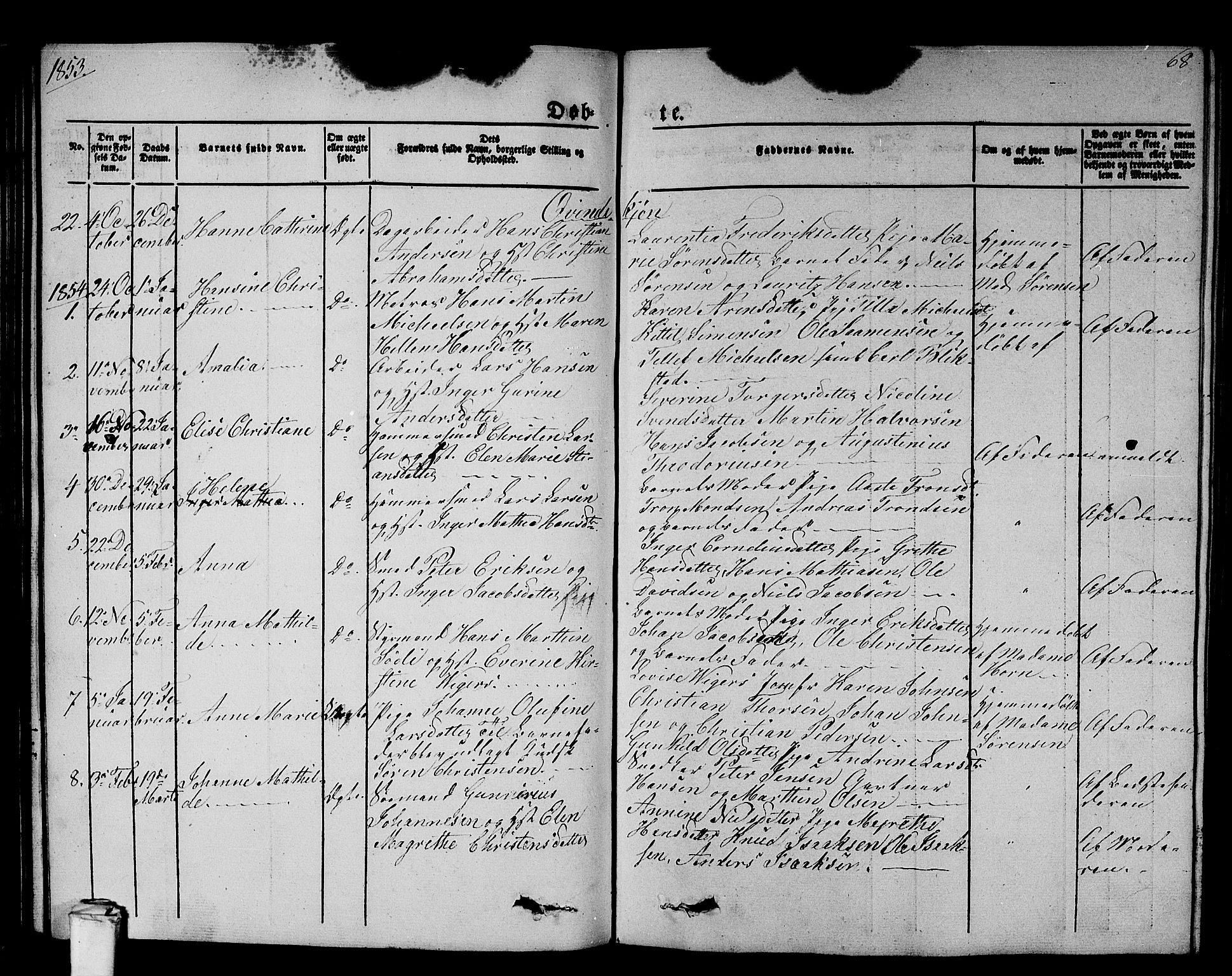 Larvik kirkebøker, AV/SAKO-A-352/G/Gb/L0002: Klokkerbok nr. II 2, 1843-1866, s. 68