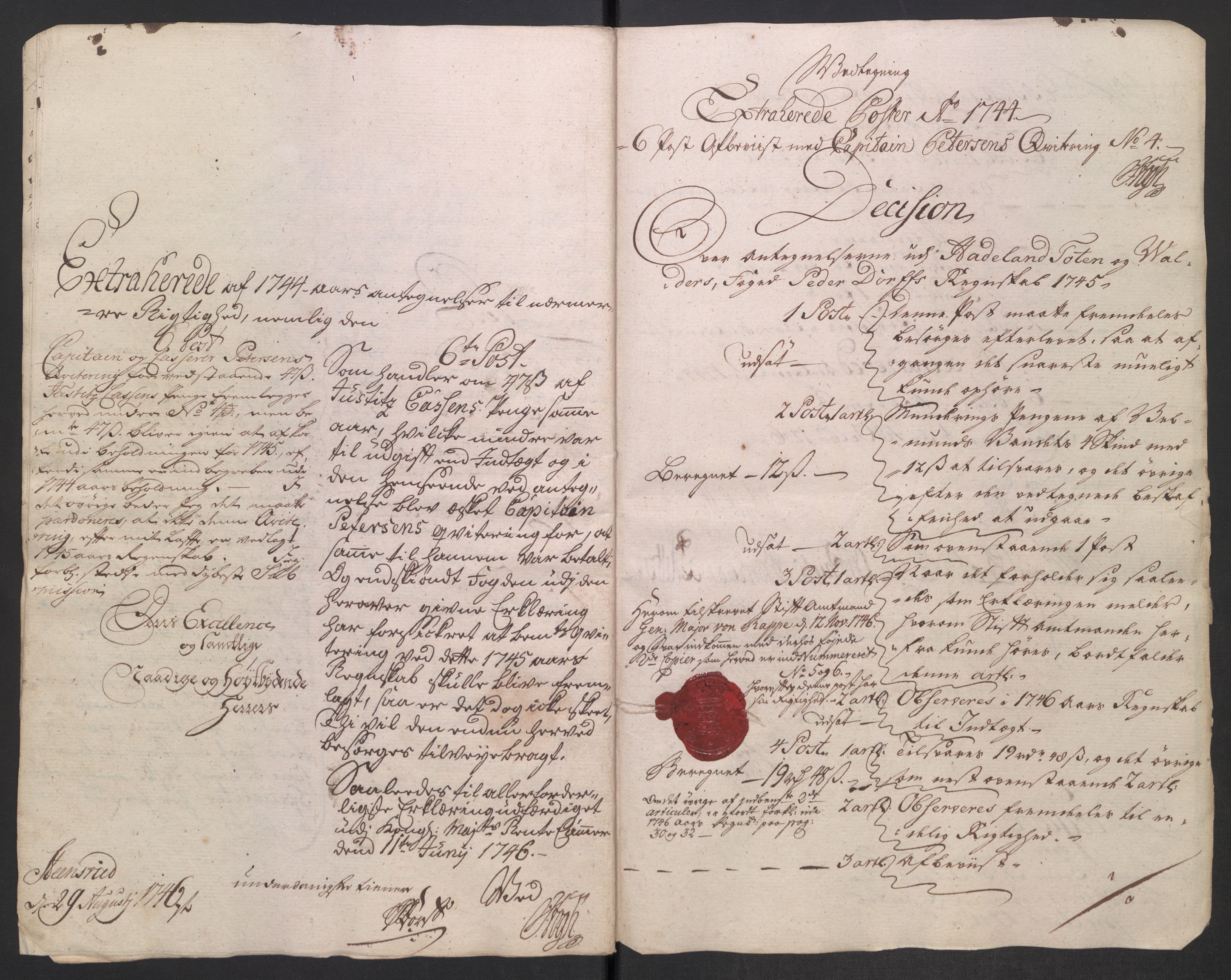 Rentekammeret inntil 1814, Reviderte regnskaper, Fogderegnskap, RA/EA-4092/R18/L1345: Fogderegnskap Hadeland, Toten og Valdres, 1745-1746, s. 325