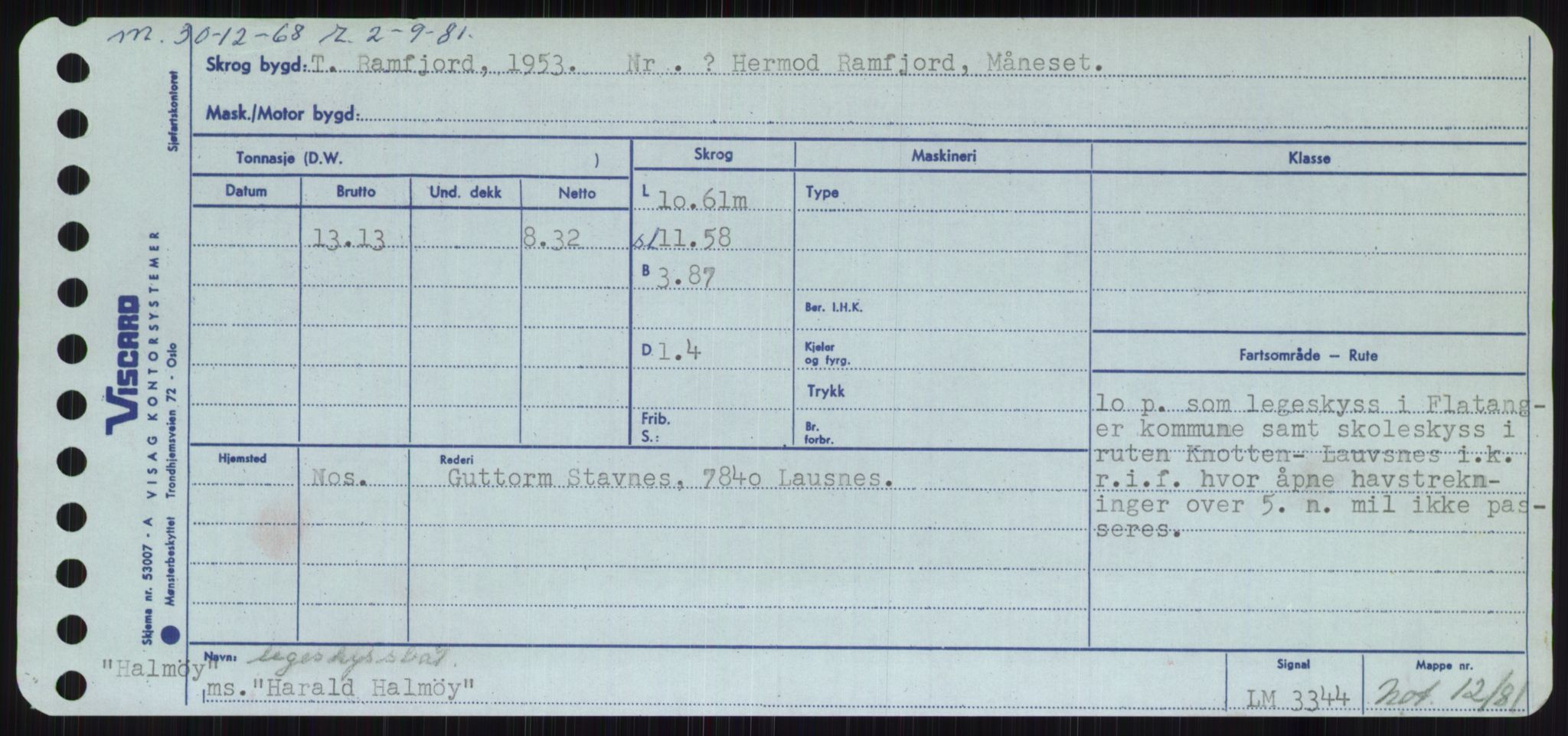 Sjøfartsdirektoratet med forløpere, Skipsmålingen, RA/S-1627/H/Ha/L0002/0002: Fartøy, Eik-Hill / Fartøy, G-Hill, s. 481