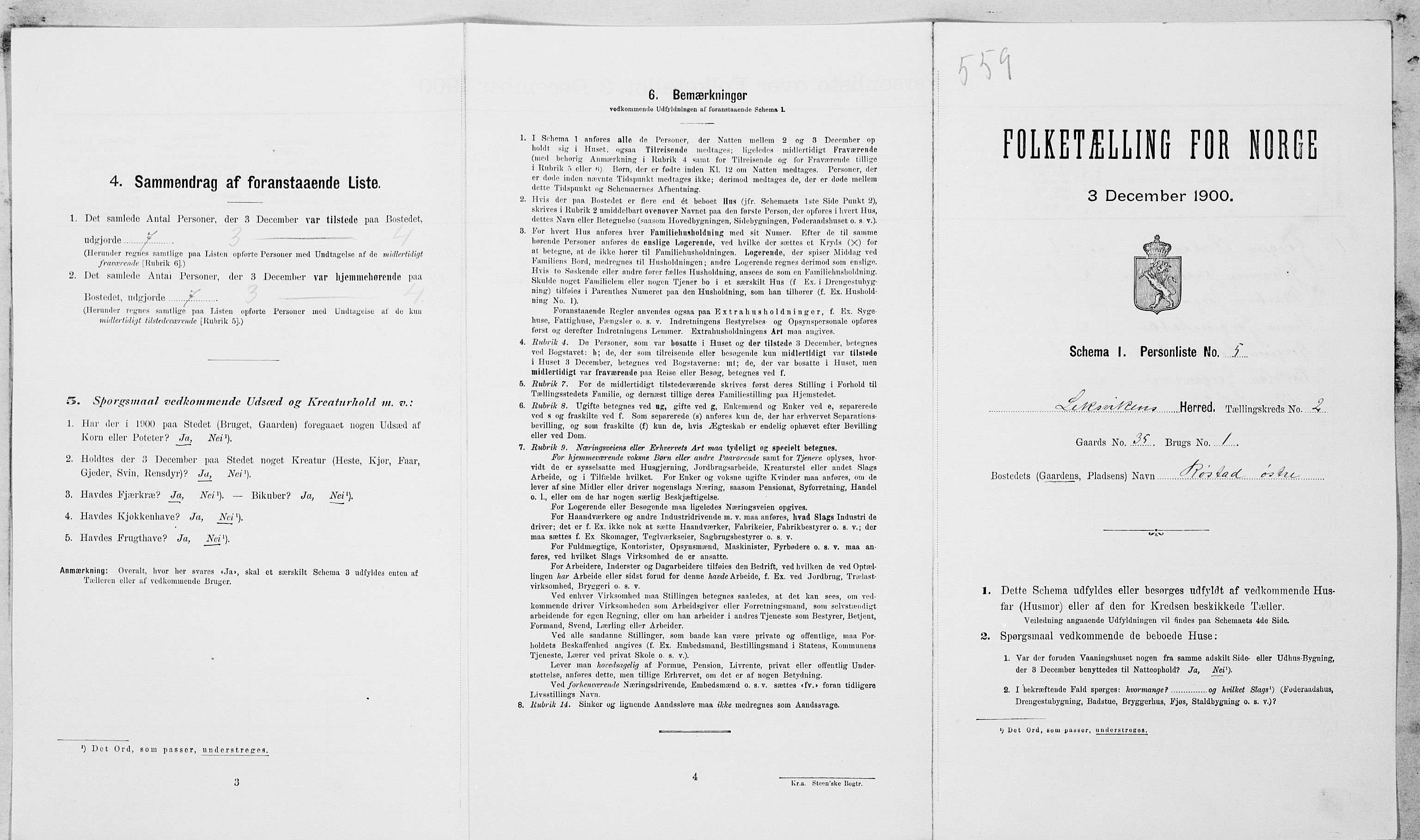 SAT, Folketelling 1900 for 1718 Leksvik herred, 1900, s. 172