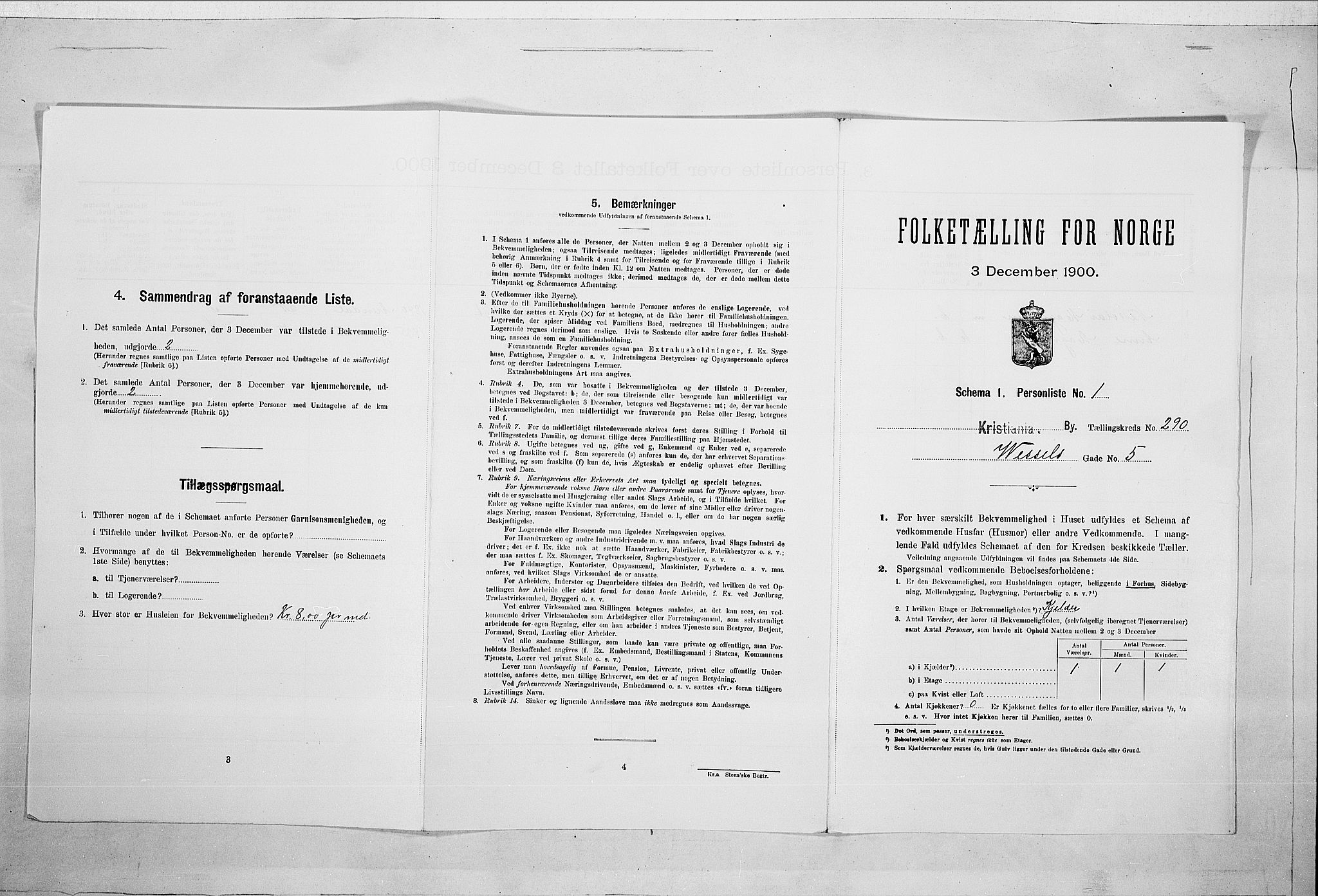 SAO, Folketelling 1900 for 0301 Kristiania kjøpstad, 1900, s. 111479