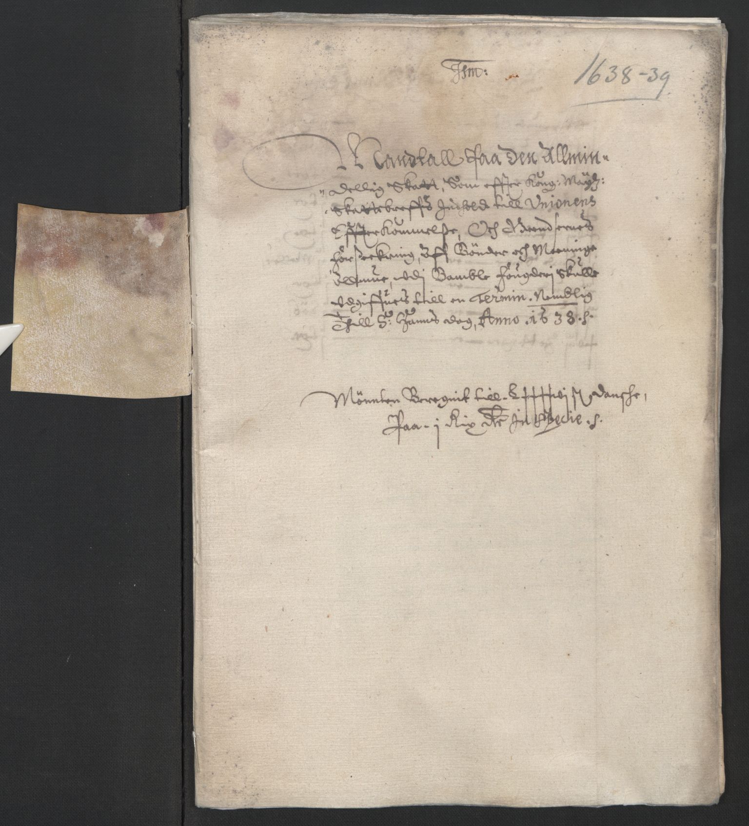 Rentekammeret inntil 1814, Reviderte regnskaper, Lensregnskaper, AV/RA-EA-5023/R/Rb/Rbp/L0021: Bratsberg len, 1637-1639