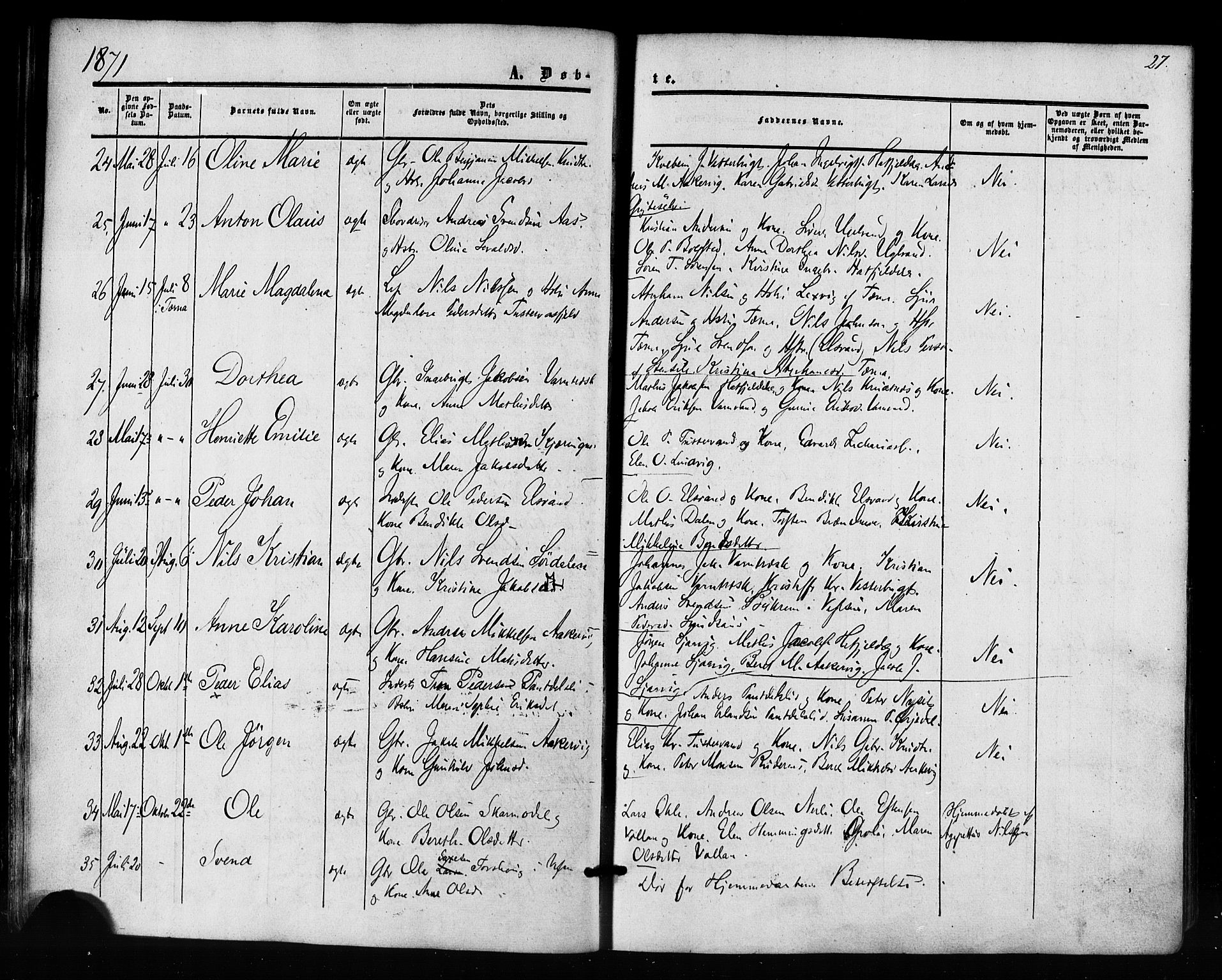 Ministerialprotokoller, klokkerbøker og fødselsregistre - Nordland, AV/SAT-A-1459/823/L0324: Ministerialbok nr. 823A01, 1860-1878, s. 27