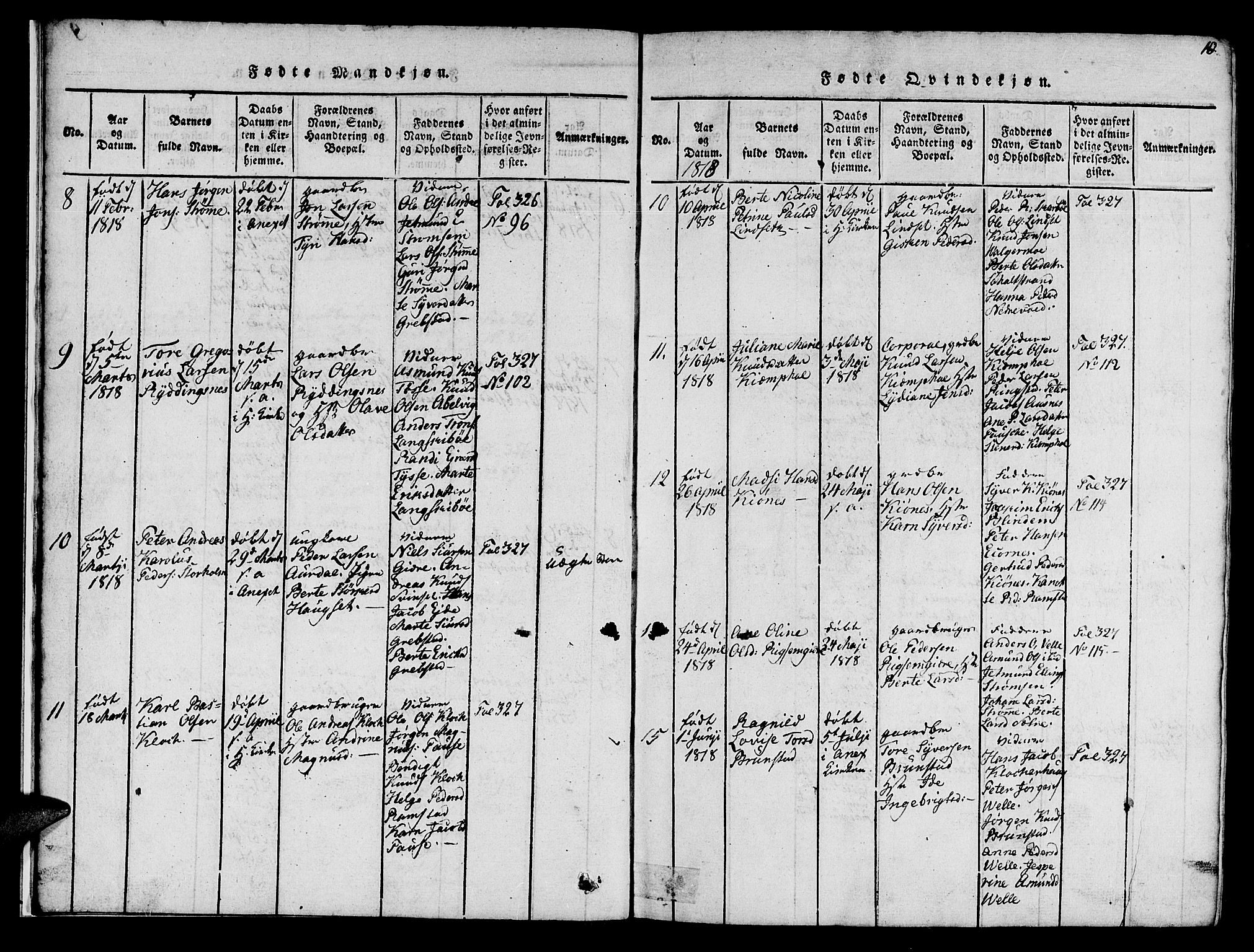 Ministerialprotokoller, klokkerbøker og fødselsregistre - Møre og Romsdal, AV/SAT-A-1454/522/L0322: Klokkerbok nr. 522C01, 1816-1830, s. 10