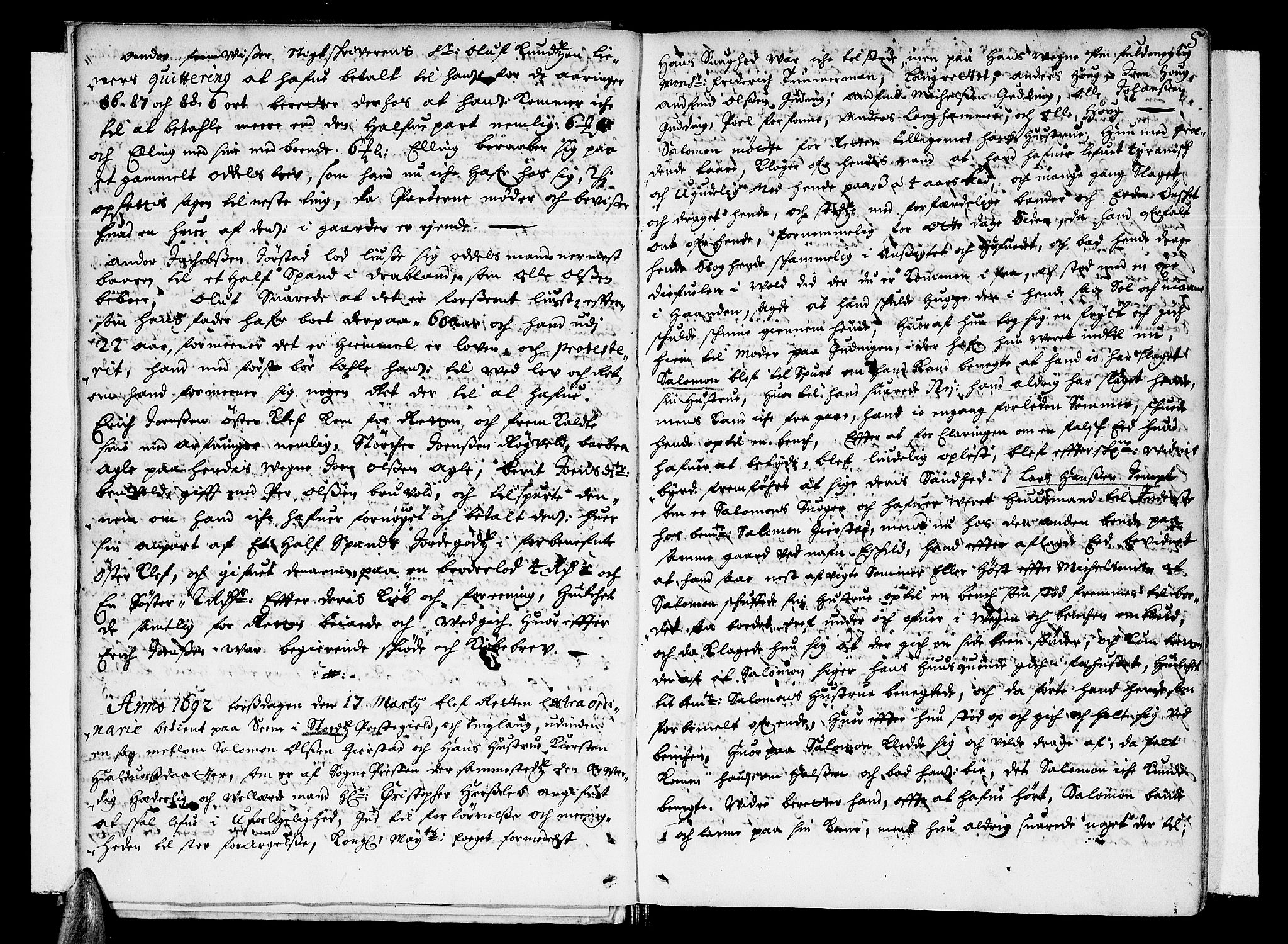 Inderøy sorenskriveri, AV/SAT-A-4147/1/1/1A/L0002: Tingbok, 1692-1695, s. 4b-5a