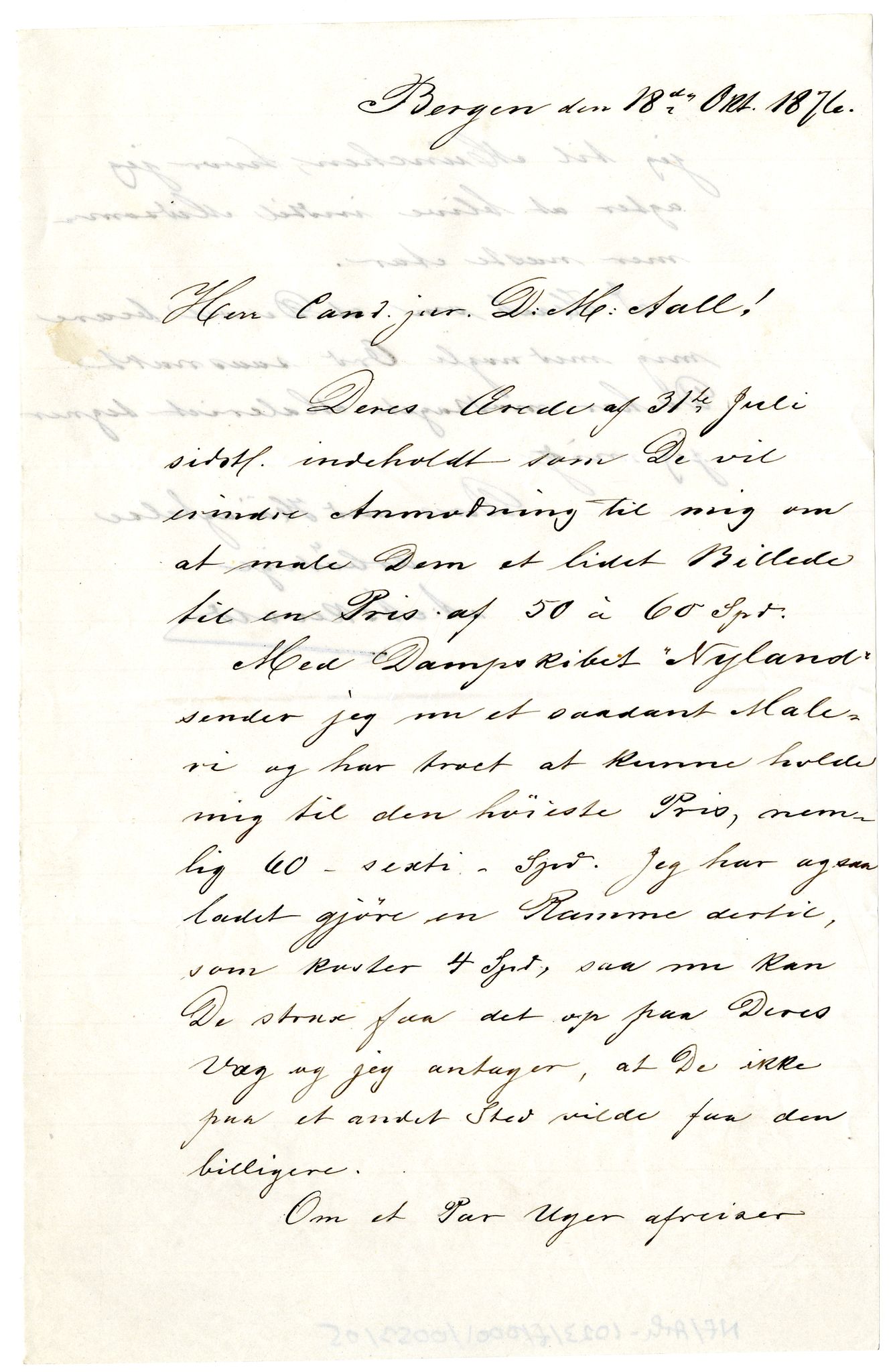 Diderik Maria Aalls brevsamling, NF/Ark-1023/F/L0001: D.M. Aalls brevsamling. A - B, 1738-1889, s. 598