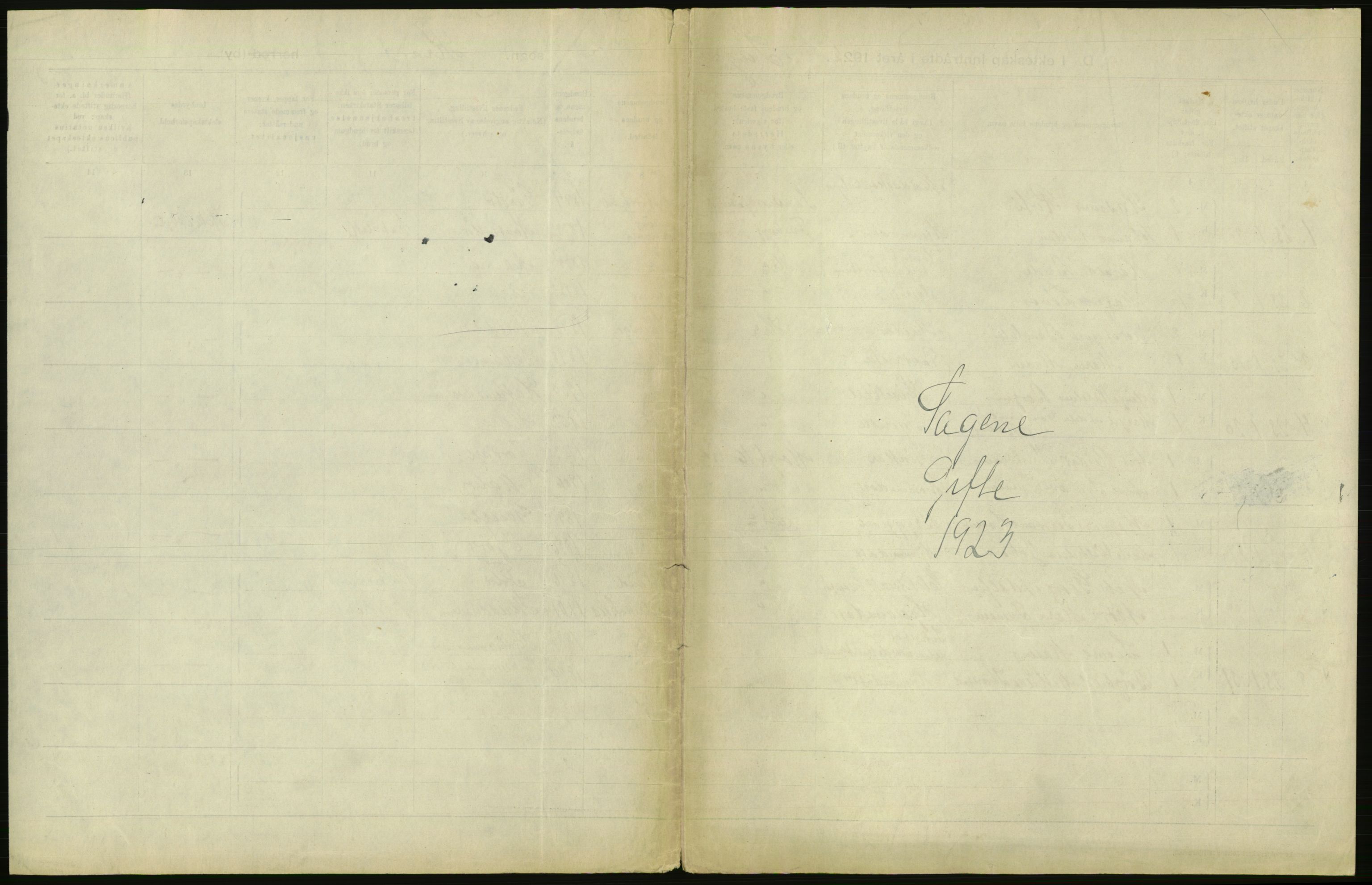 Statistisk sentralbyrå, Sosiodemografiske emner, Befolkning, AV/RA-S-2228/D/Df/Dfc/Dfcc/L0008: Kristiania: Gifte, 1923, s. 691