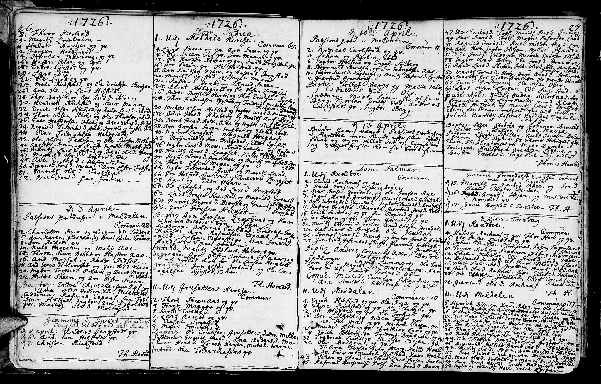 Ministerialprotokoller, klokkerbøker og fødselsregistre - Sør-Trøndelag, SAT/A-1456/672/L0850: Ministerialbok nr. 672A03, 1725-1751, s. 26-27