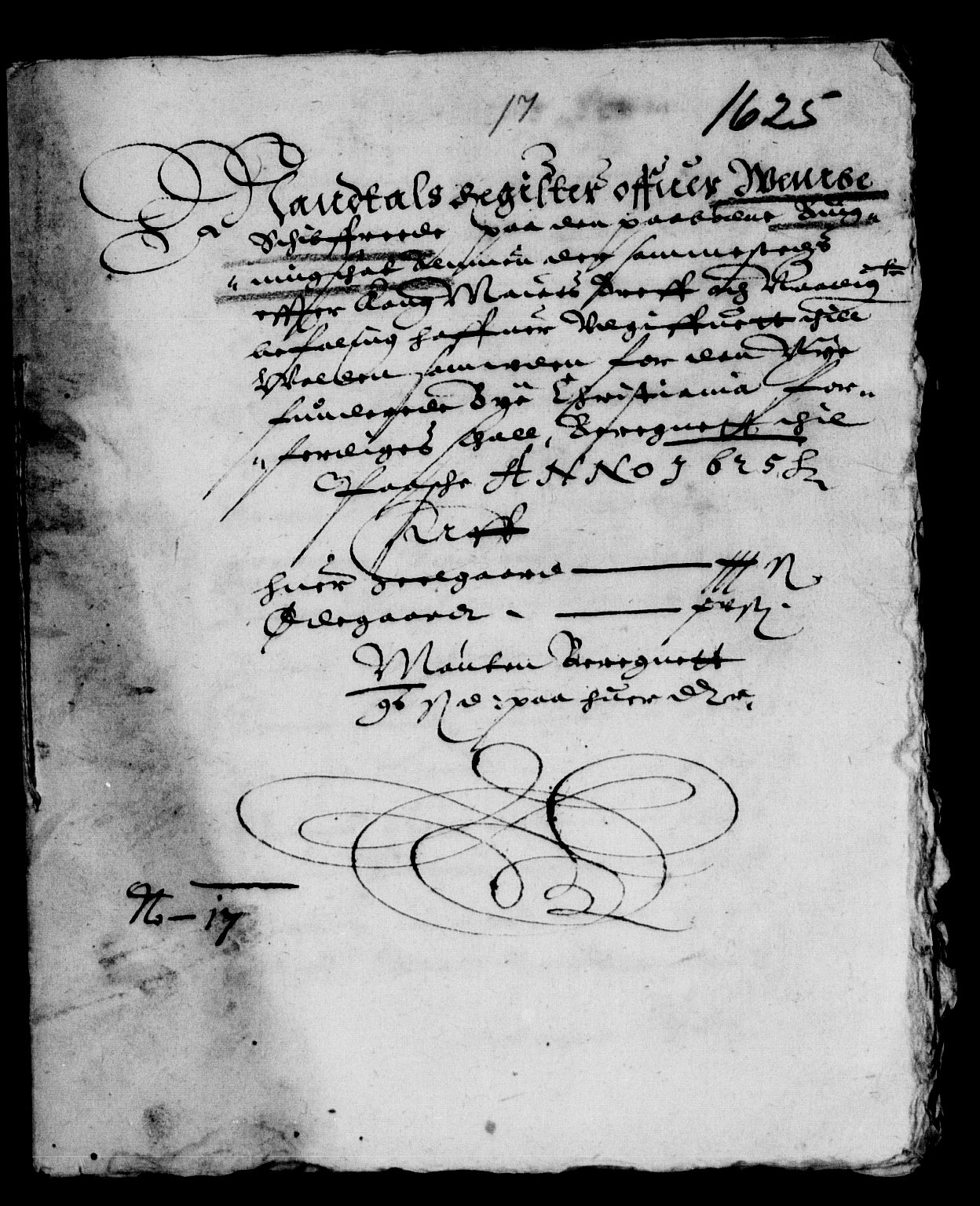 Rentekammeret inntil 1814, Reviderte regnskaper, Lensregnskaper, RA/EA-5023/R/Rb/Rba/L0075: Akershus len, 1625