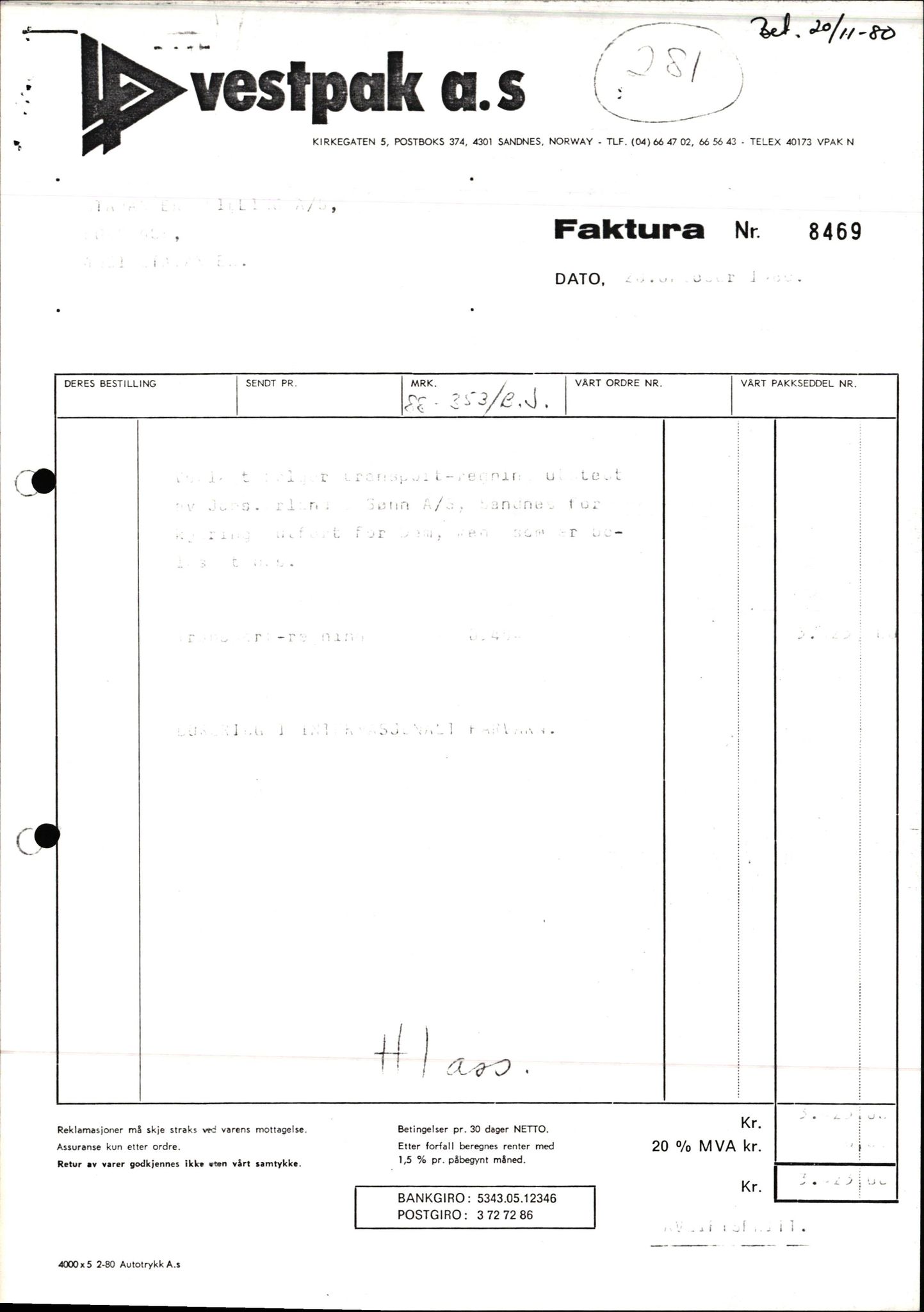 Pa 1503 - Stavanger Drilling AS, AV/SAST-A-101906/2/E/Ec/Eca/L0013: Sak og korrespondanse, 1980-1982