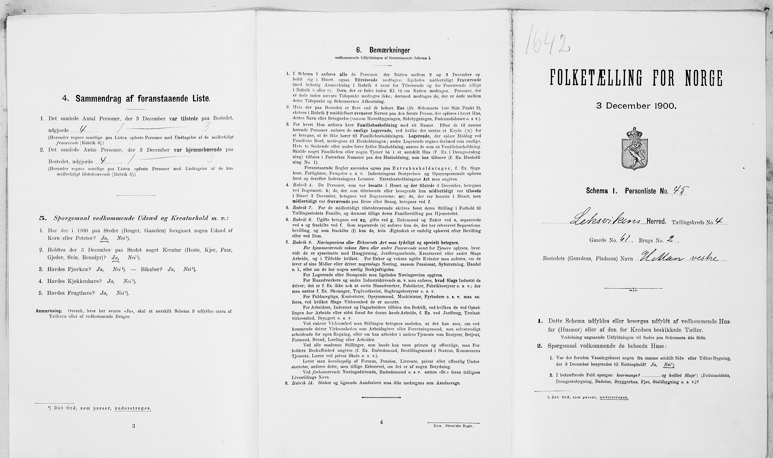 SAT, Folketelling 1900 for 1718 Leksvik herred, 1900, s. 552