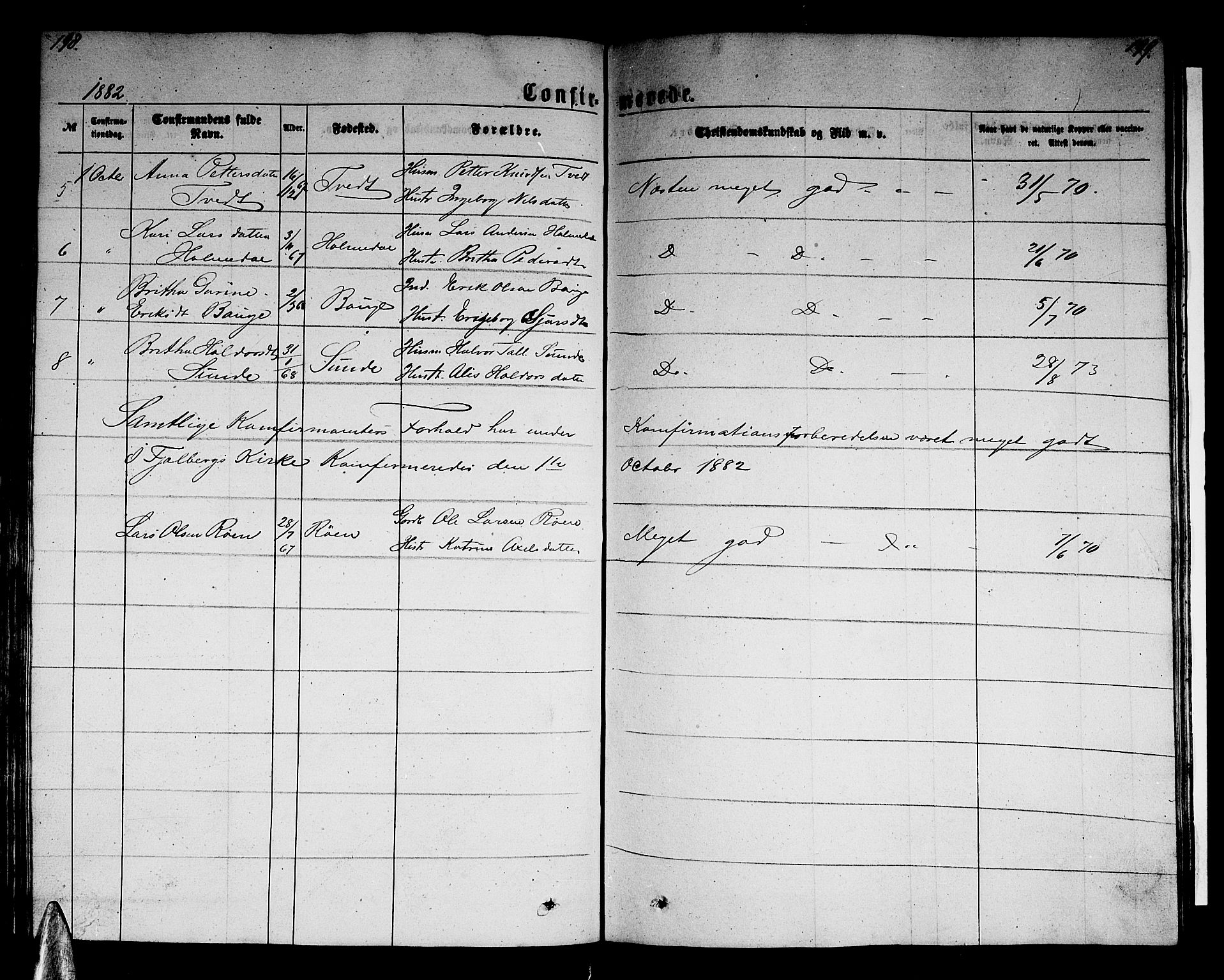 Husnes Sokneprestembete, AV/SAB-A-75901/H/Hab: Klokkerbok nr. B 1, 1860-1883, s. 198-199