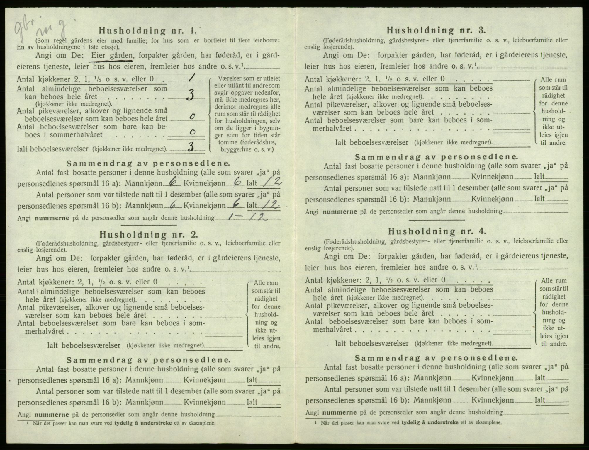 SAB, Folketelling 1920 for 1241 Fusa herred, 1920, s. 324