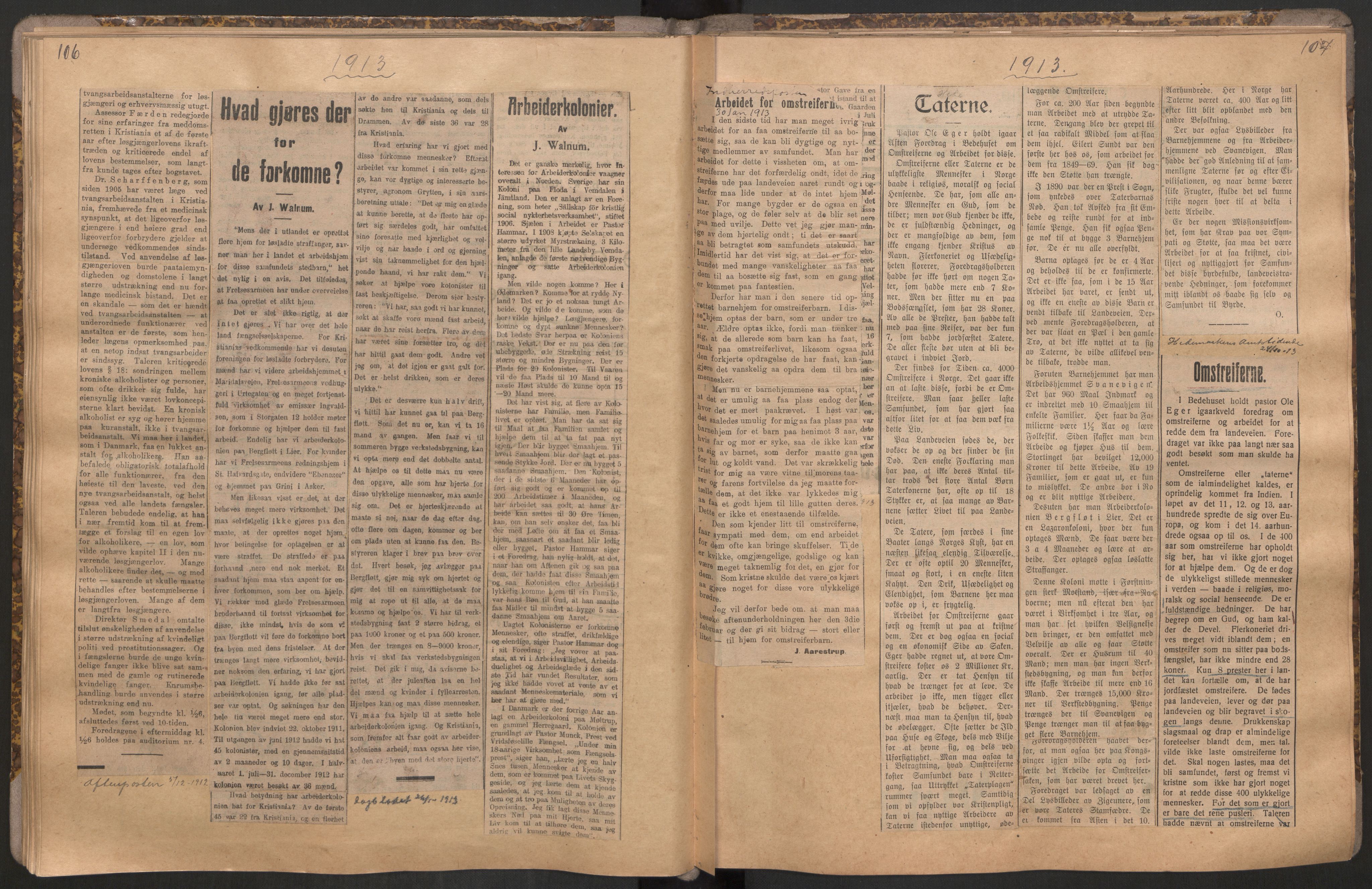 Norsk Misjon Blant Hjemløse, AV/RA-PA-0793/F/Fv/L0534: Utklipp, 1897-1919, s. 106-107