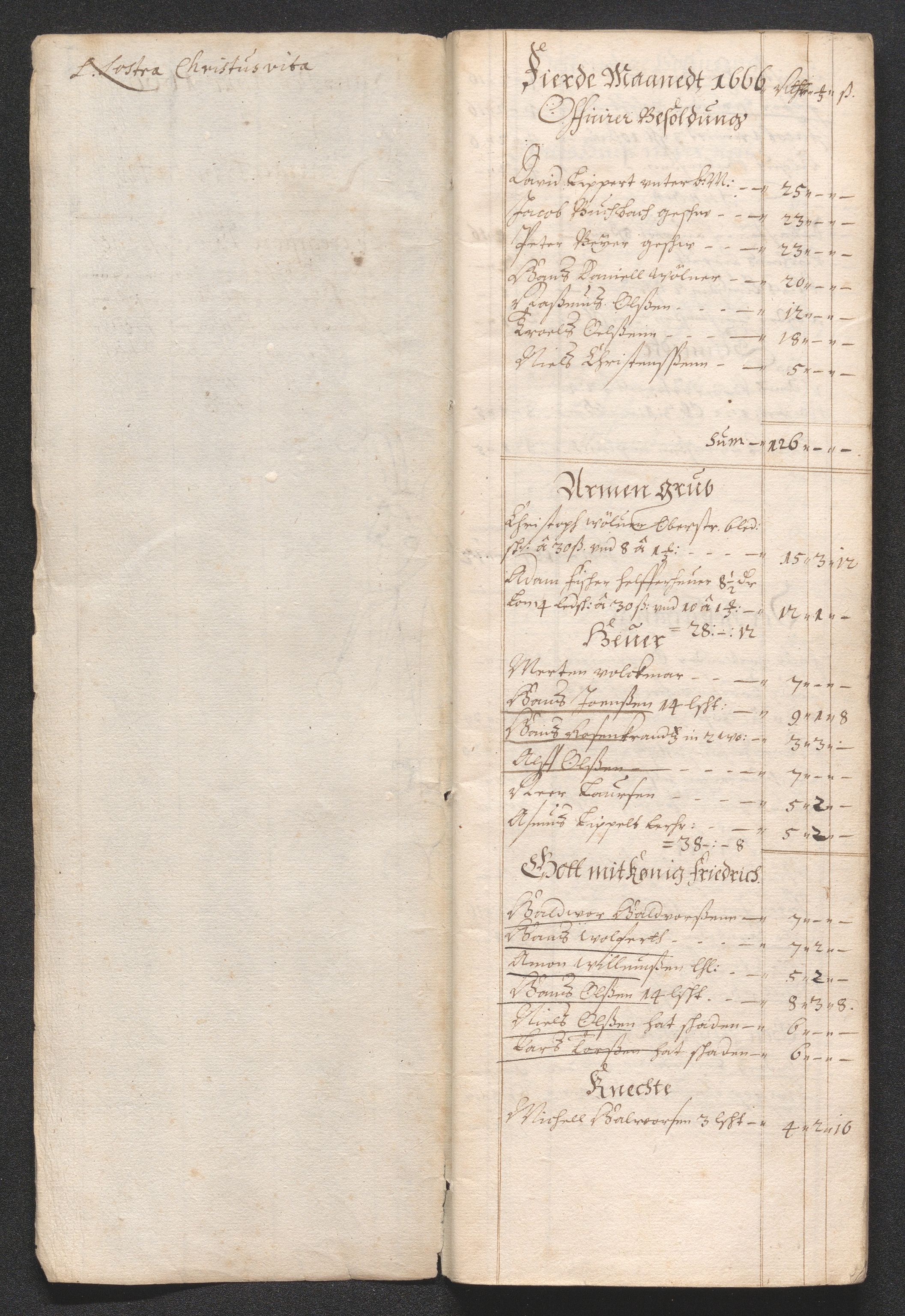 Kongsberg Sølvverk 1623-1816, SAKO/EA-3135/001/D/Dc/Dcd/L0039: Utgiftsregnskap for gruver m.m., 1666, s. 41