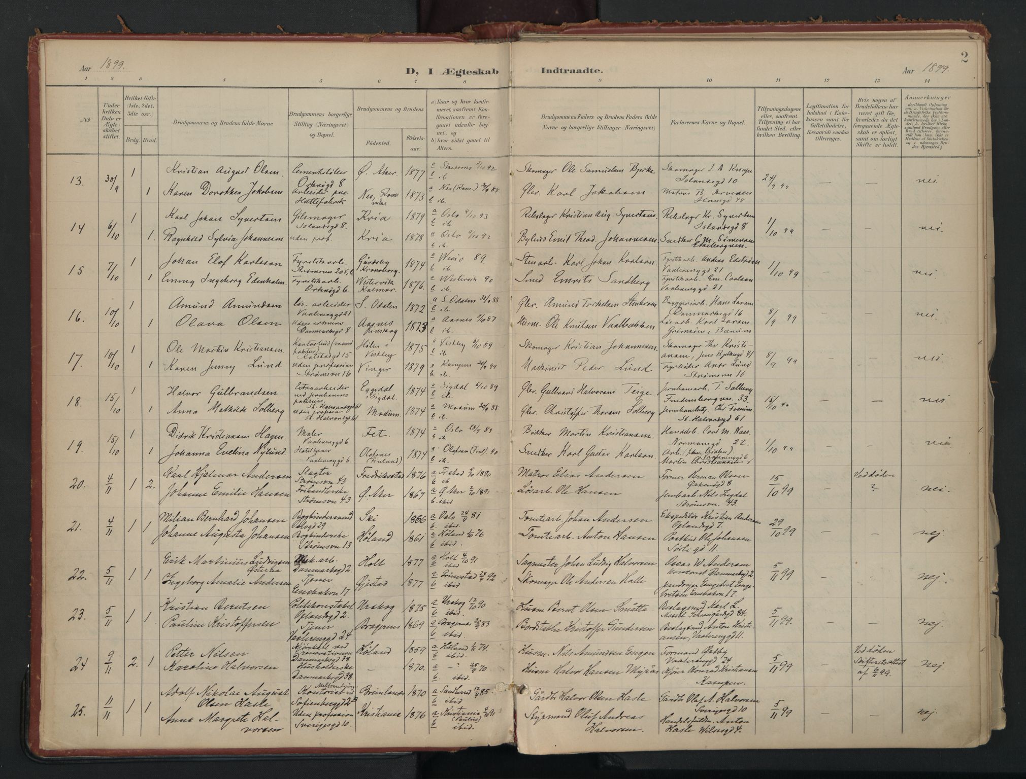 Vålerengen prestekontor Kirkebøker, AV/SAO-A-10878/F/Fa/L0002: Ministerialbok nr. 2, 1899-1924, s. 2
