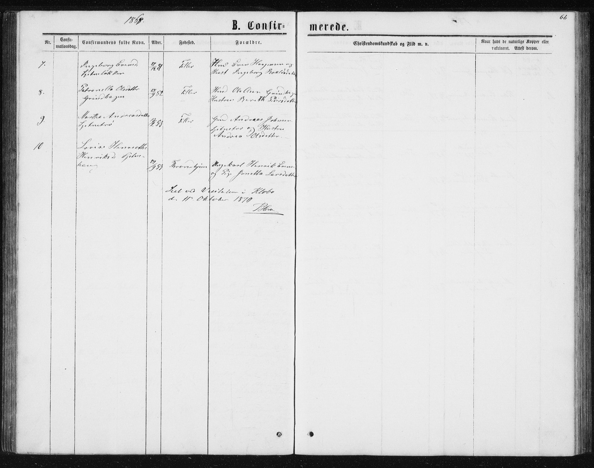 Ministerialprotokoller, klokkerbøker og fødselsregistre - Sør-Trøndelag, SAT/A-1456/621/L0459: Klokkerbok nr. 621C02, 1866-1895, s. 66
