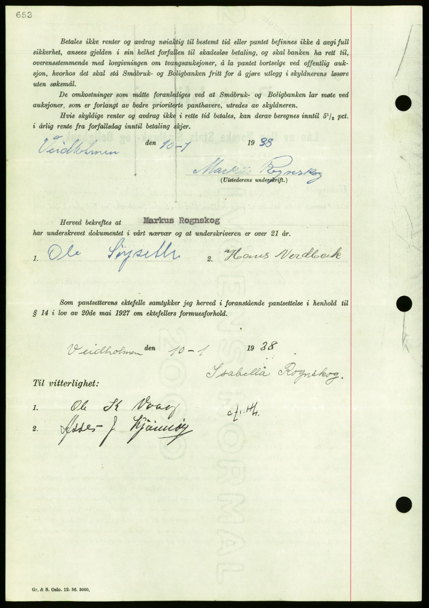 Nordmøre sorenskriveri, AV/SAT-A-4132/1/2/2Ca/L0092: Pantebok nr. B82, 1937-1938, Dagboknr: 238/1938