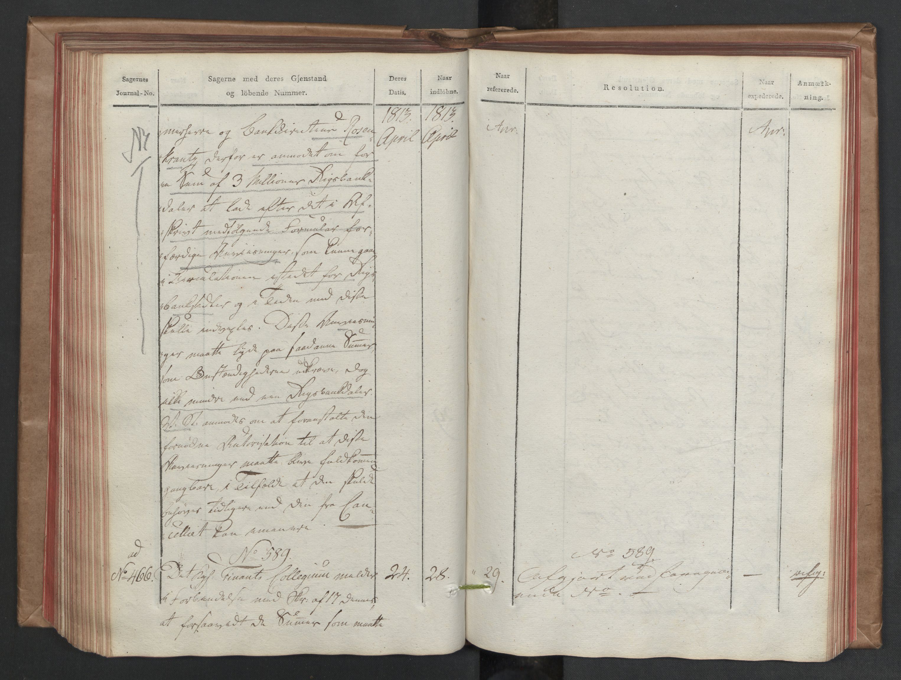 Stattholderembetet 1810-1814, 2. kontor (Kontor B), AV/RA-EA-5432/Aa/L0002: Kollegial referatprotokoll,  j.nr. 284-511,  l.nr. 328-639, 1812-1813, s. 183
