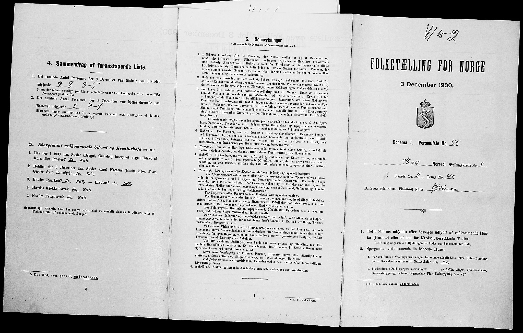 SAK, Folketelling 1900 for 0914 Holt herred, 1900, s. 1211
