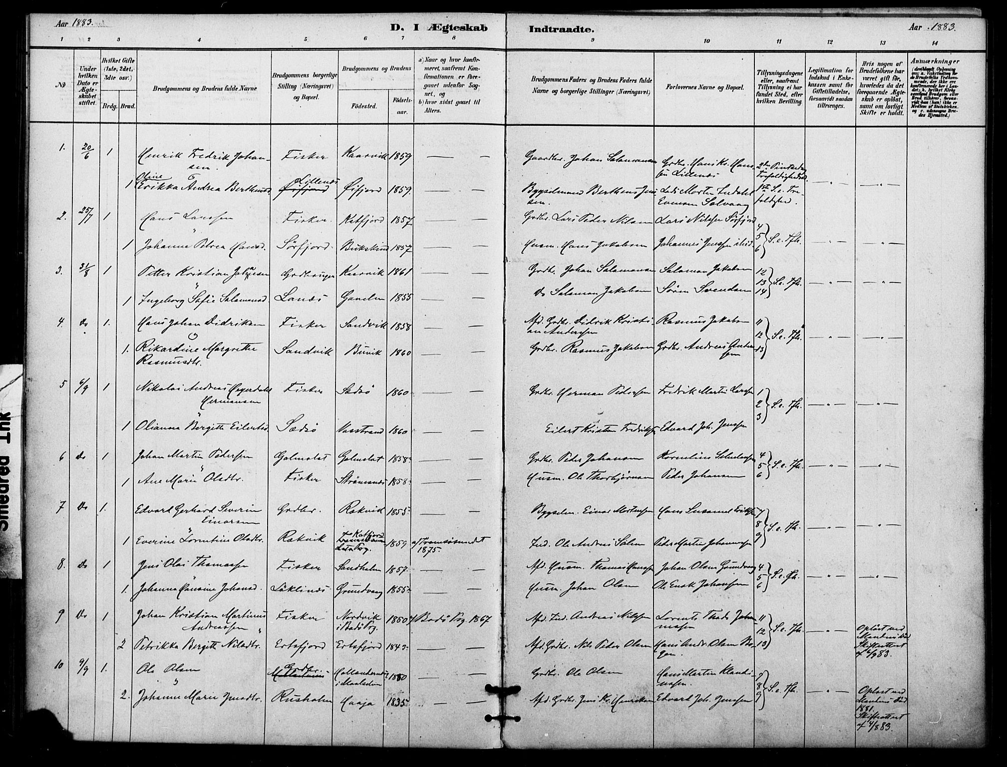 Lenvik sokneprestembete, AV/SATØ-S-1310/H/Ha/Haa/L0012kirke: Ministerialbok nr. 12, 1880-1895