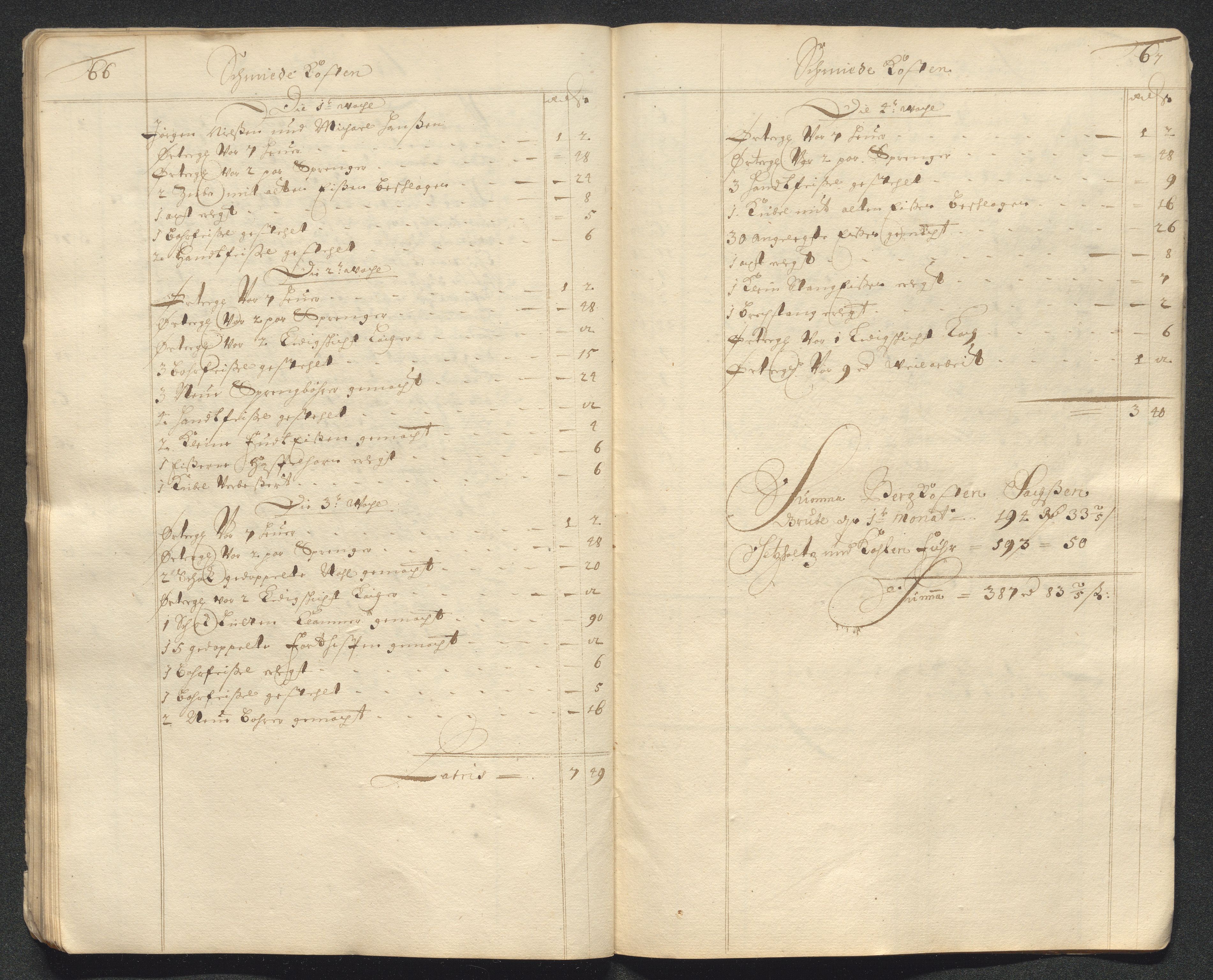 Kongsberg Sølvverk 1623-1816, AV/SAKO-EA-3135/001/D/Dc/Dcd/L0088: Utgiftsregnskap for gruver m.m. , 1705, s. 36