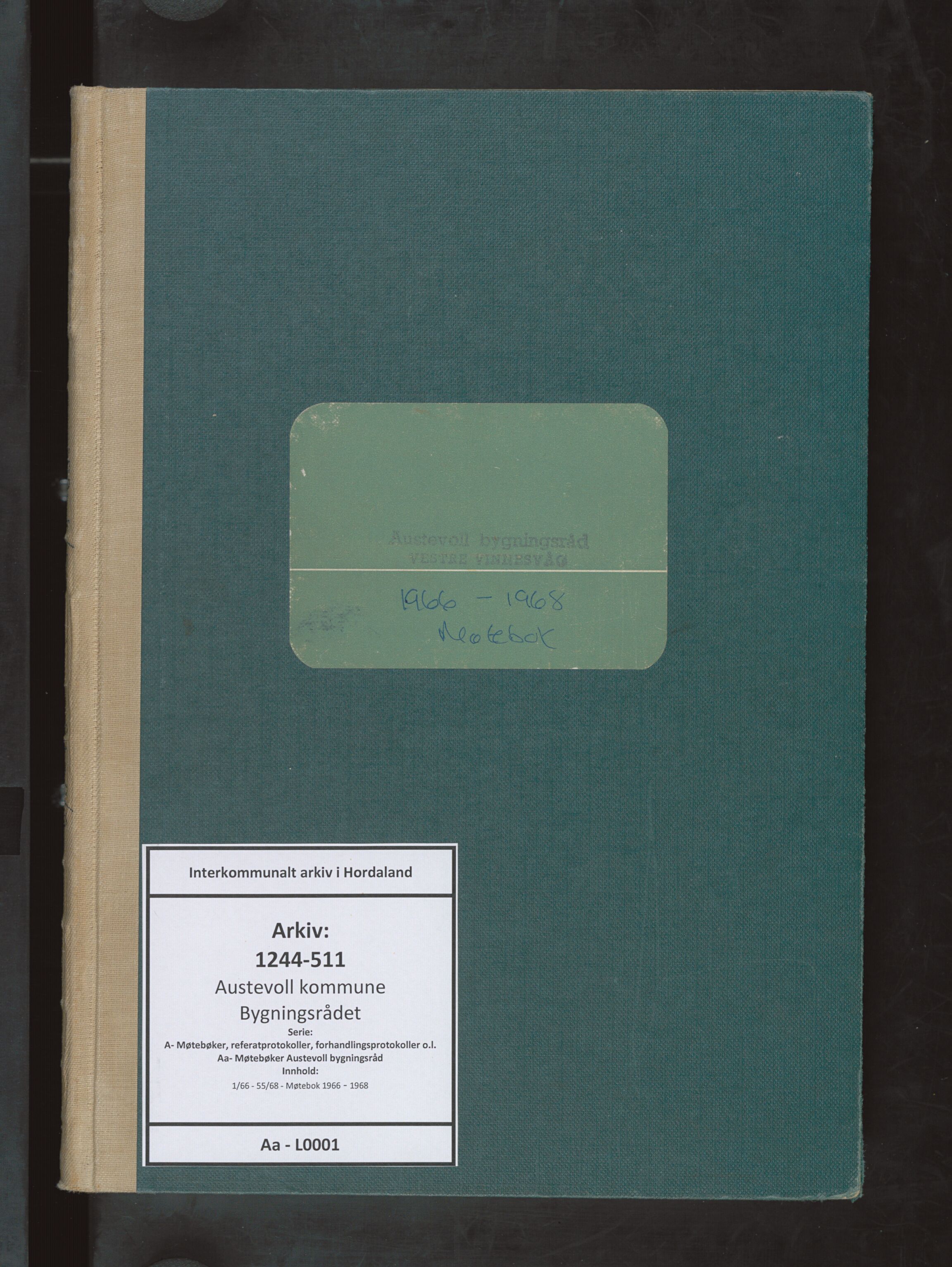 Austevoll kommune. Bygningsrådet, IKAH/1244-511/A/Aa/L0001: Møtebok for Austevoll bygningsråd, 1966-1968