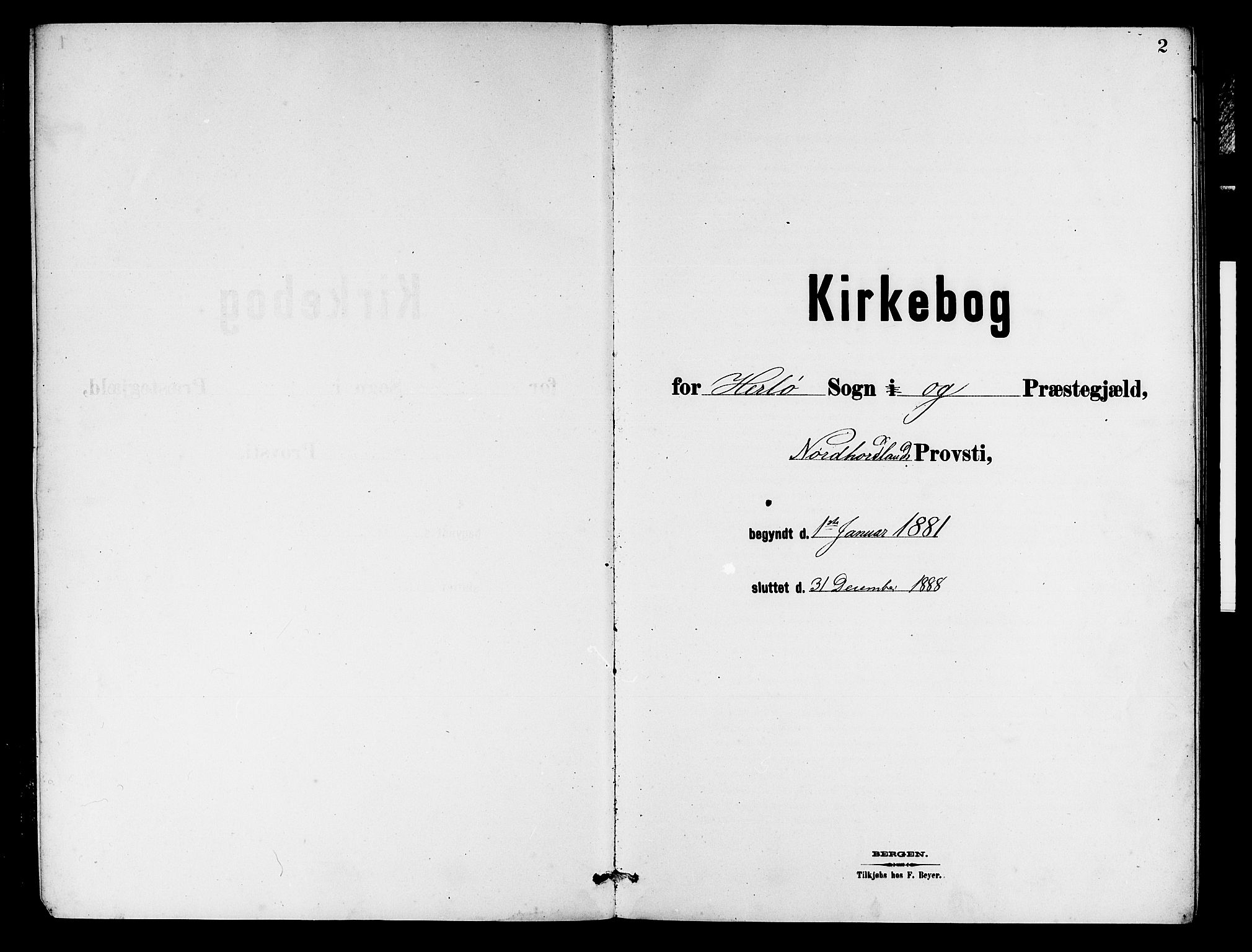Herdla Sokneprestembete, AV/SAB-A-75701/H/Hab: Klokkerbok nr. A 2, 1881-1888