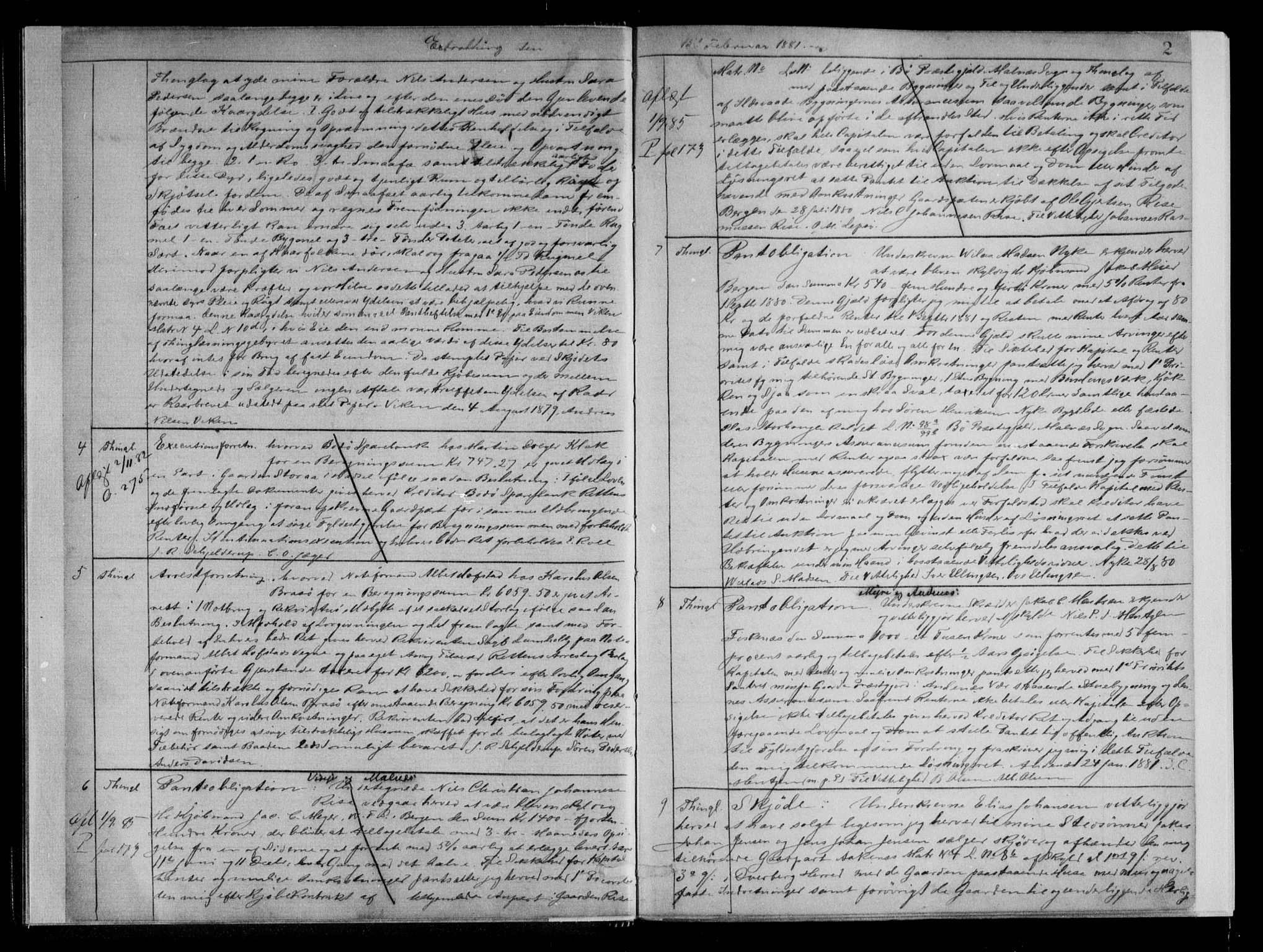 Vesterålen sorenskriveri, SAT/A-4180/1/2/2Ca/L0018: Pantebok nr. O, 1881-1884, s. 2