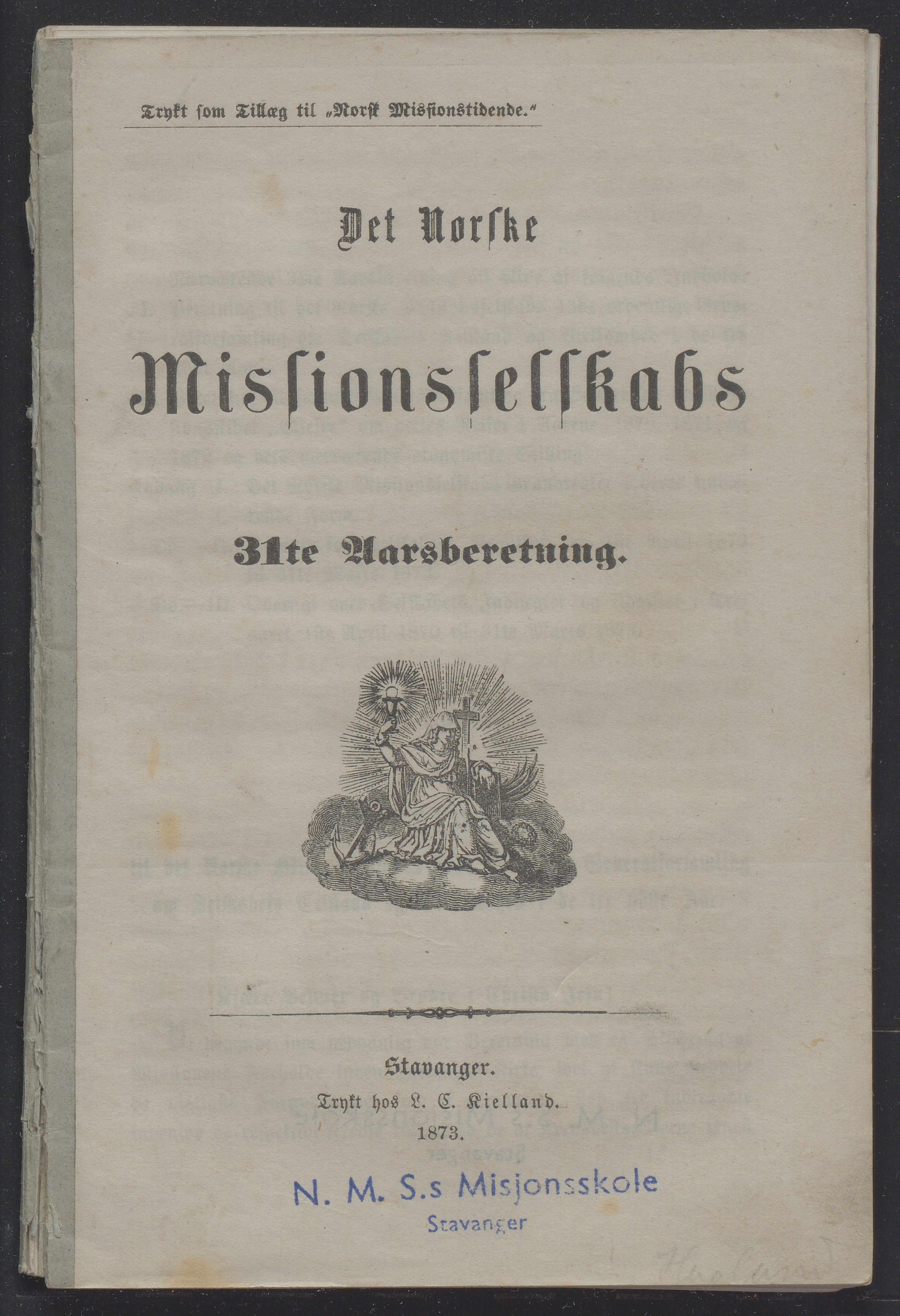 Det Norske Misjonsselskap - hovedadministrasjonen, VID/MA-A-1045/D/Db/Dba/L0338/0001: Beretninger, Bøker, Skrifter o.l   / Årsberetninger 31, 1873