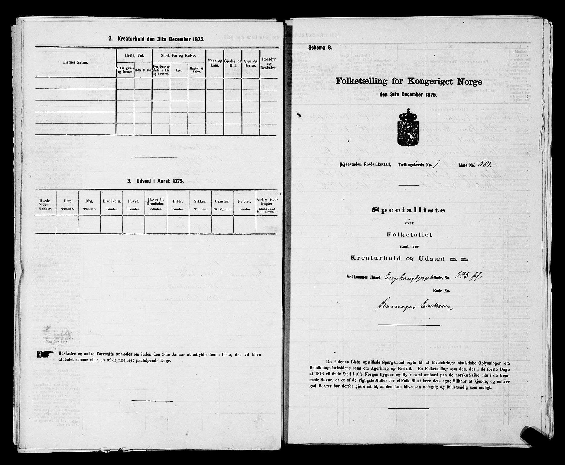 RA, Folketelling 1875 for 0103B Fredrikstad prestegjeld, Fredrikstad kjøpstad, 1875, s. 1327