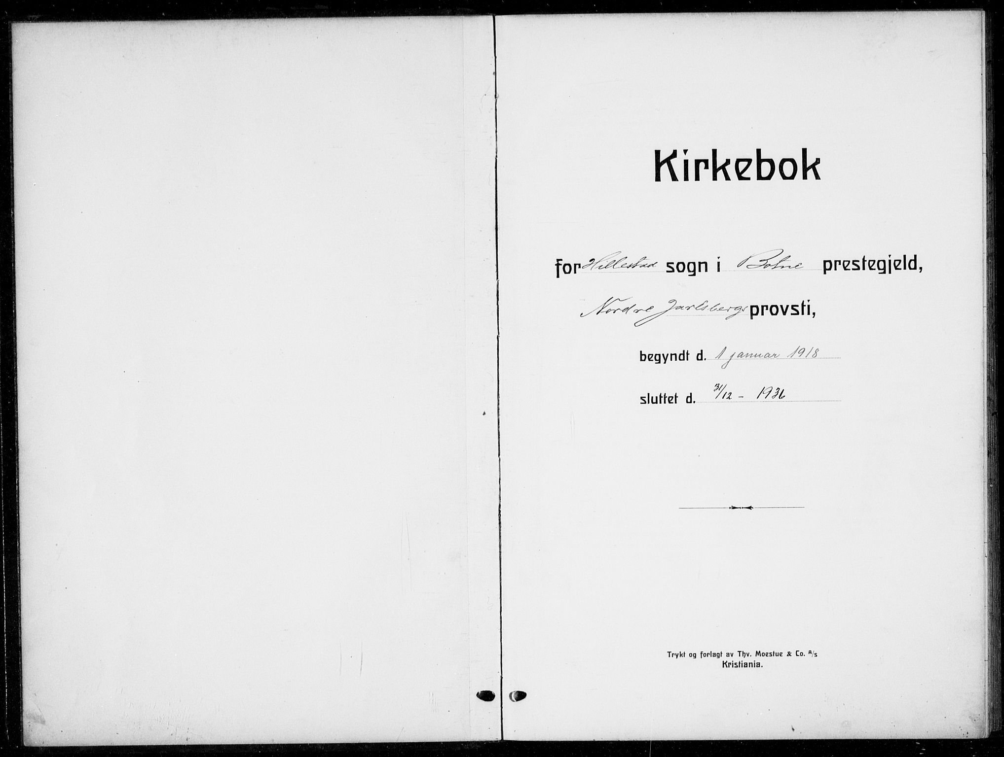 Botne kirkebøker, SAKO/A-340/G/Gb/L0005: Klokkerbok nr. II 5, 1918-1936
