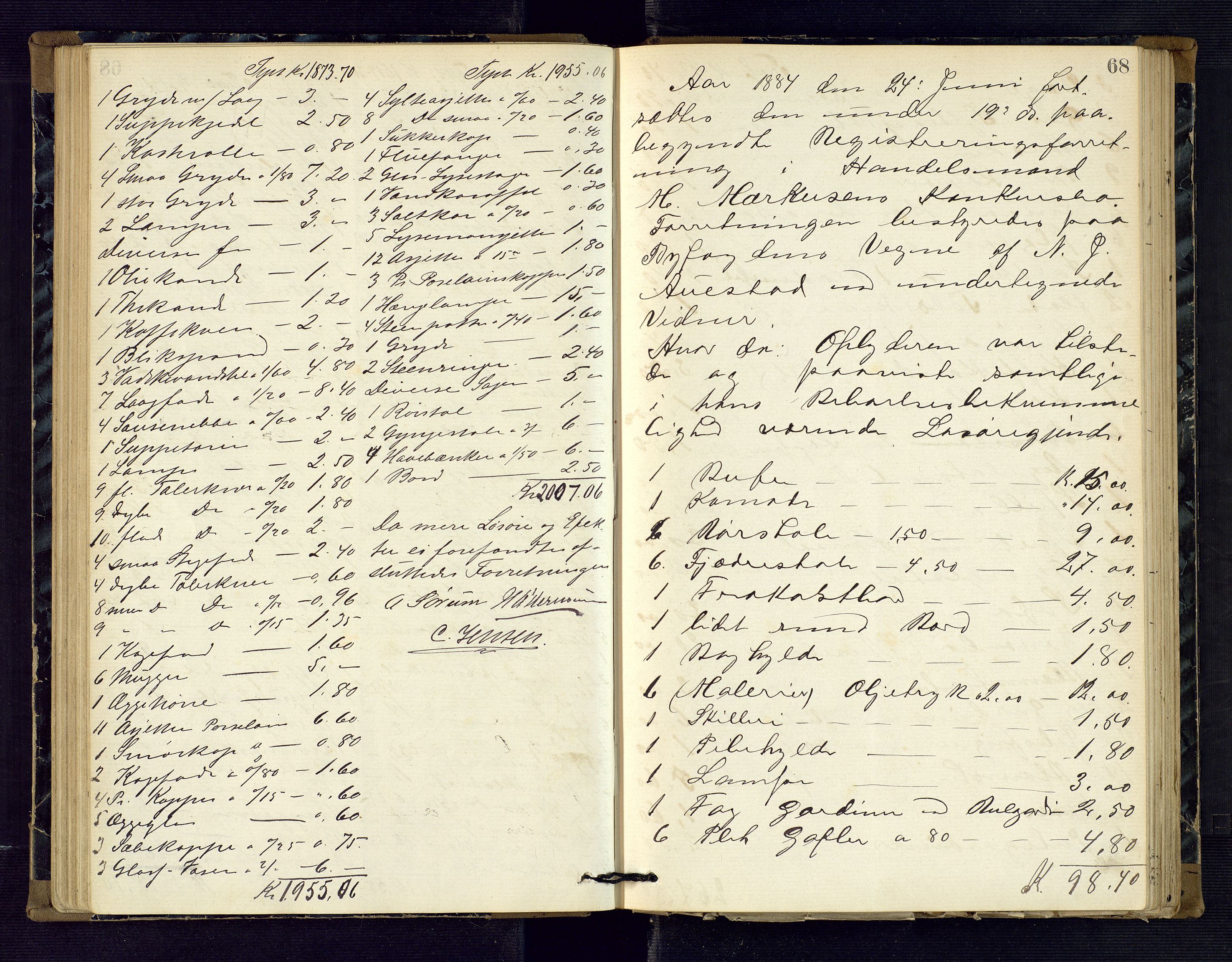 Risør byfogd, AV/SAK-1222-0005/H/Hc/L0004: Skifteprotokoll nr. 3B, 1882-1886, s. 68