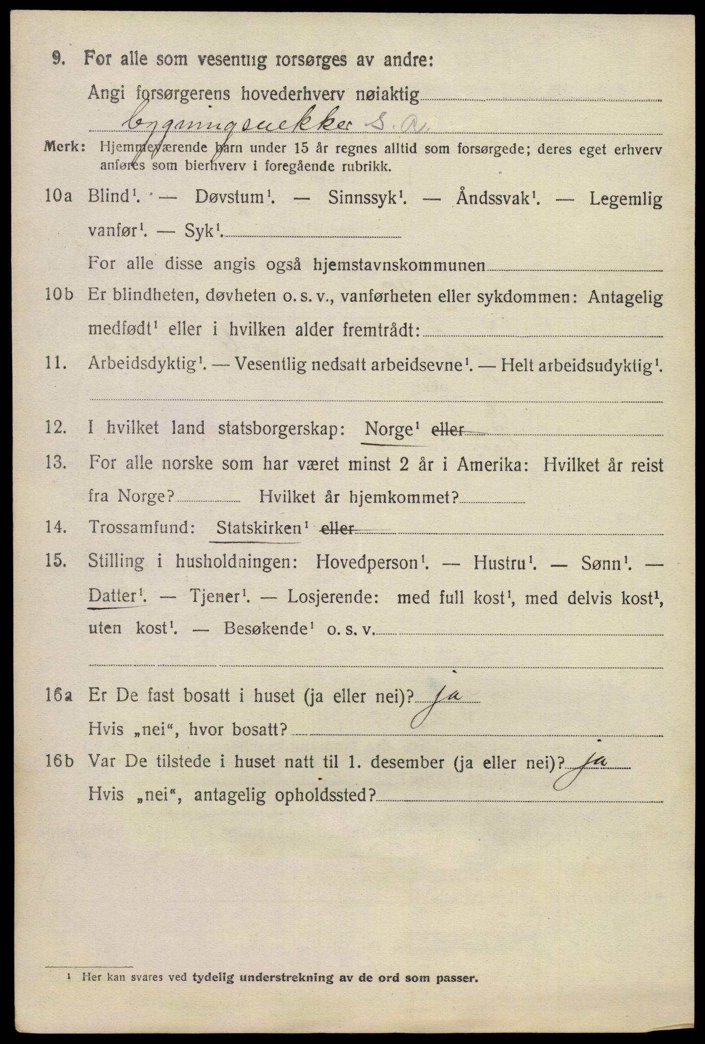 SAKO, Folketelling 1920 for 0820 Lunde herred, 1920, s. 5110