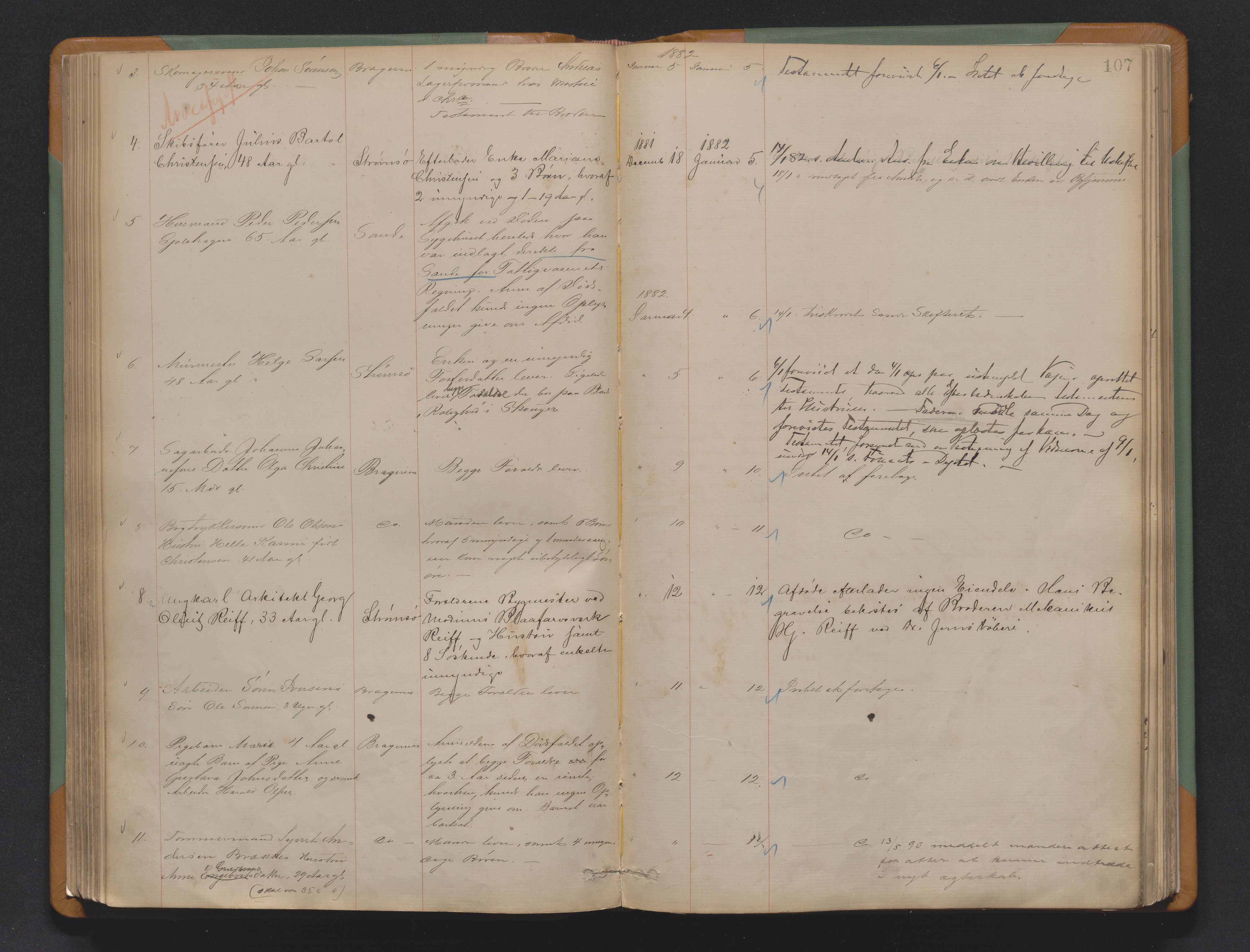 Drammen byfogd, AV/SAKO-A-222/H/Ha/Haa/L0006: Dødsjournal., 1878-1886, s. 107