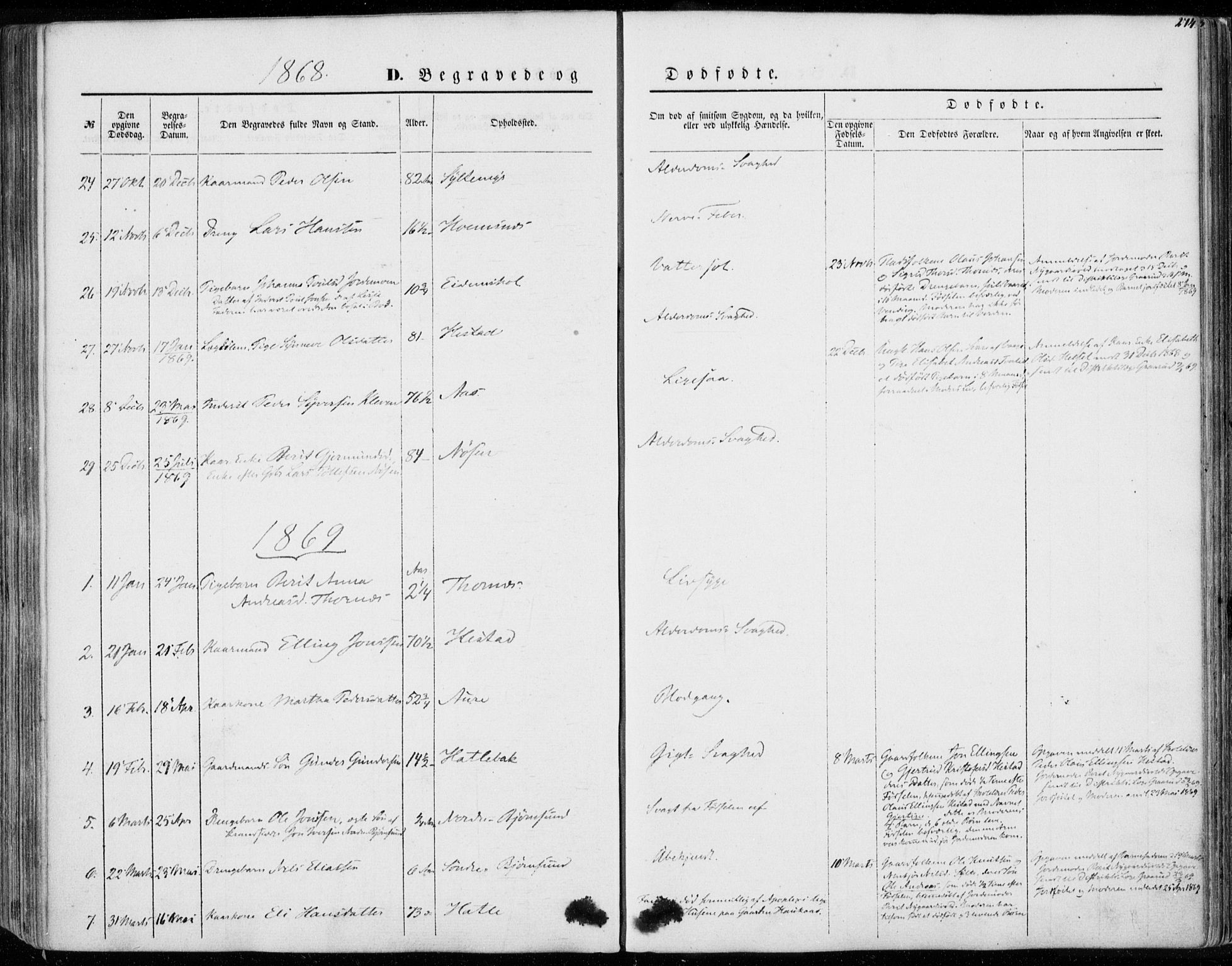 Ministerialprotokoller, klokkerbøker og fødselsregistre - Møre og Romsdal, AV/SAT-A-1454/565/L0748: Ministerialbok nr. 565A02, 1845-1872, s. 274