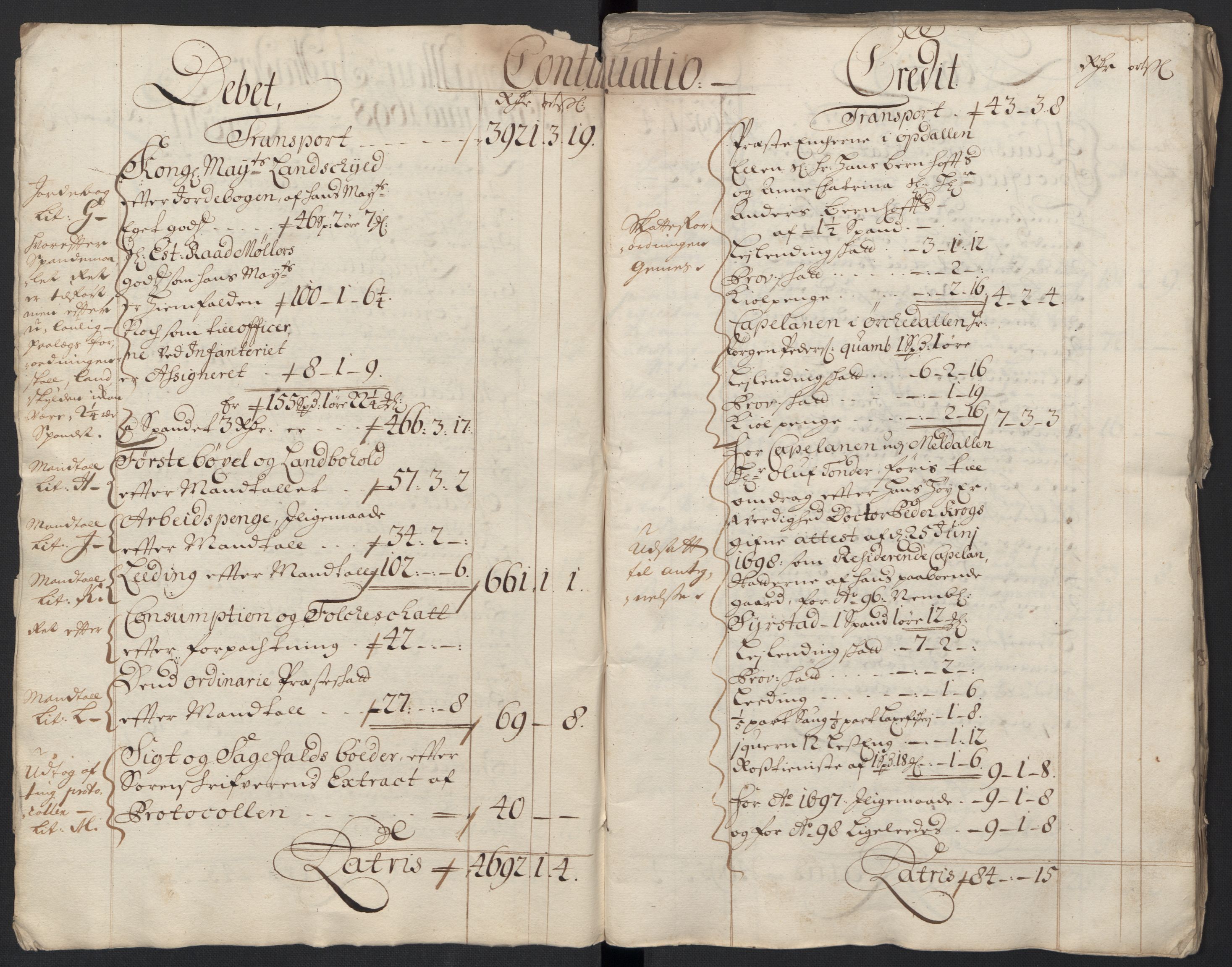 Rentekammeret inntil 1814, Reviderte regnskaper, Fogderegnskap, RA/EA-4092/R60/L3948: Fogderegnskap Orkdal og Gauldal, 1698, s. 5