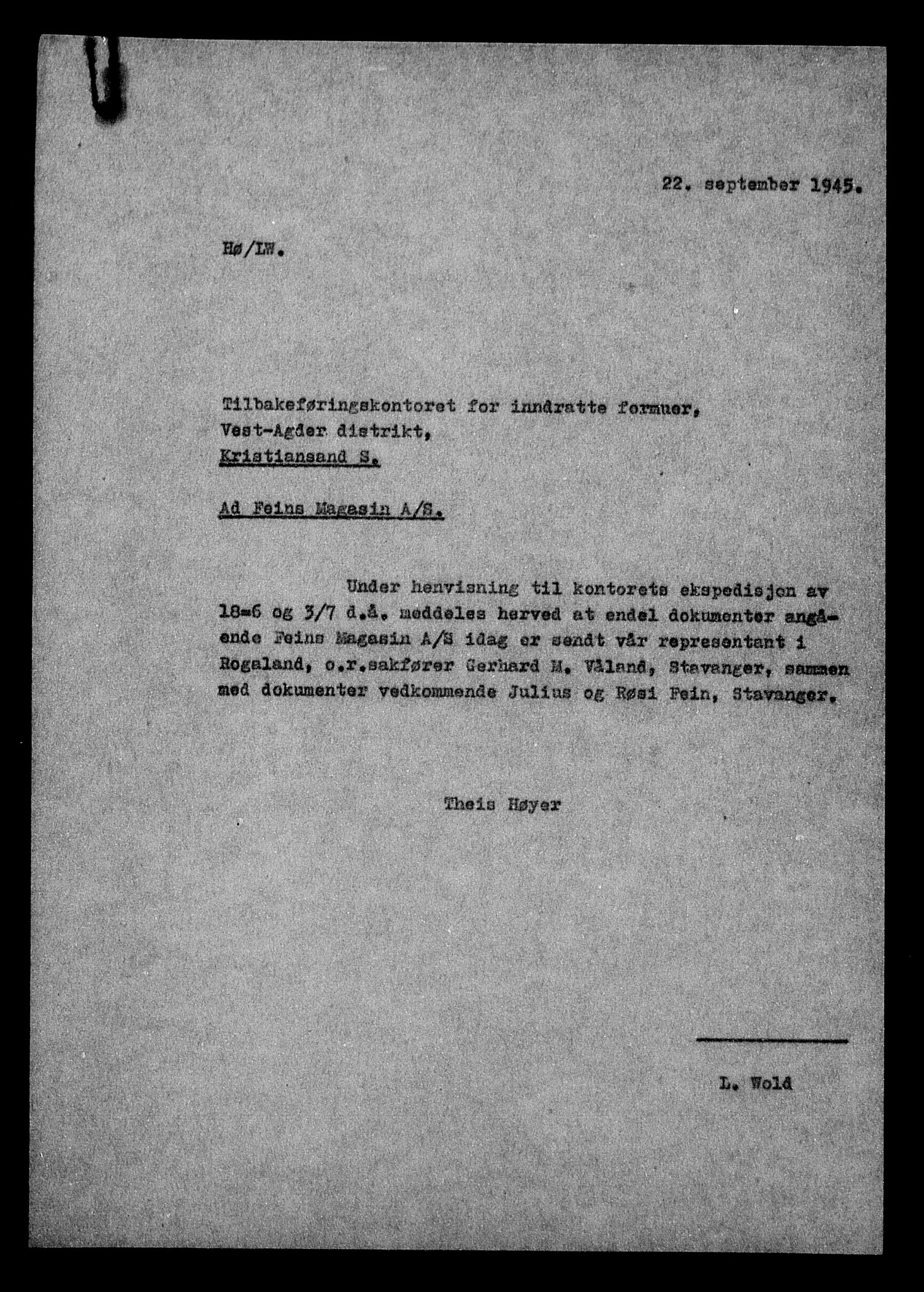Justisdepartementet, Tilbakeføringskontoret for inndratte formuer, AV/RA-S-1564/H/Hc/Hcd/L0995: --, 1945-1947, s. 335