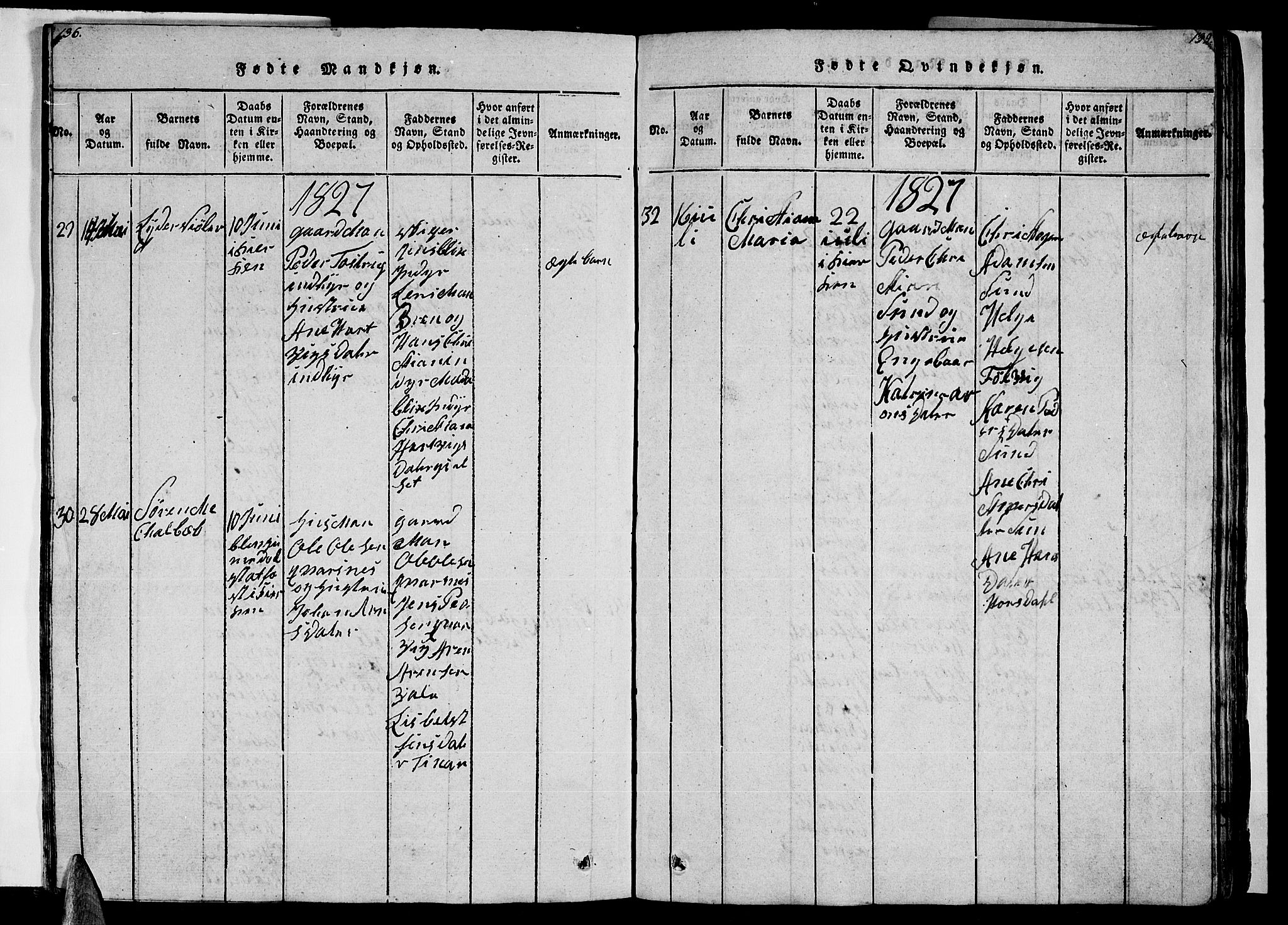 Ministerialprotokoller, klokkerbøker og fødselsregistre - Nordland, AV/SAT-A-1459/805/L0105: Klokkerbok nr. 805C01, 1820-1839, s. 136-137